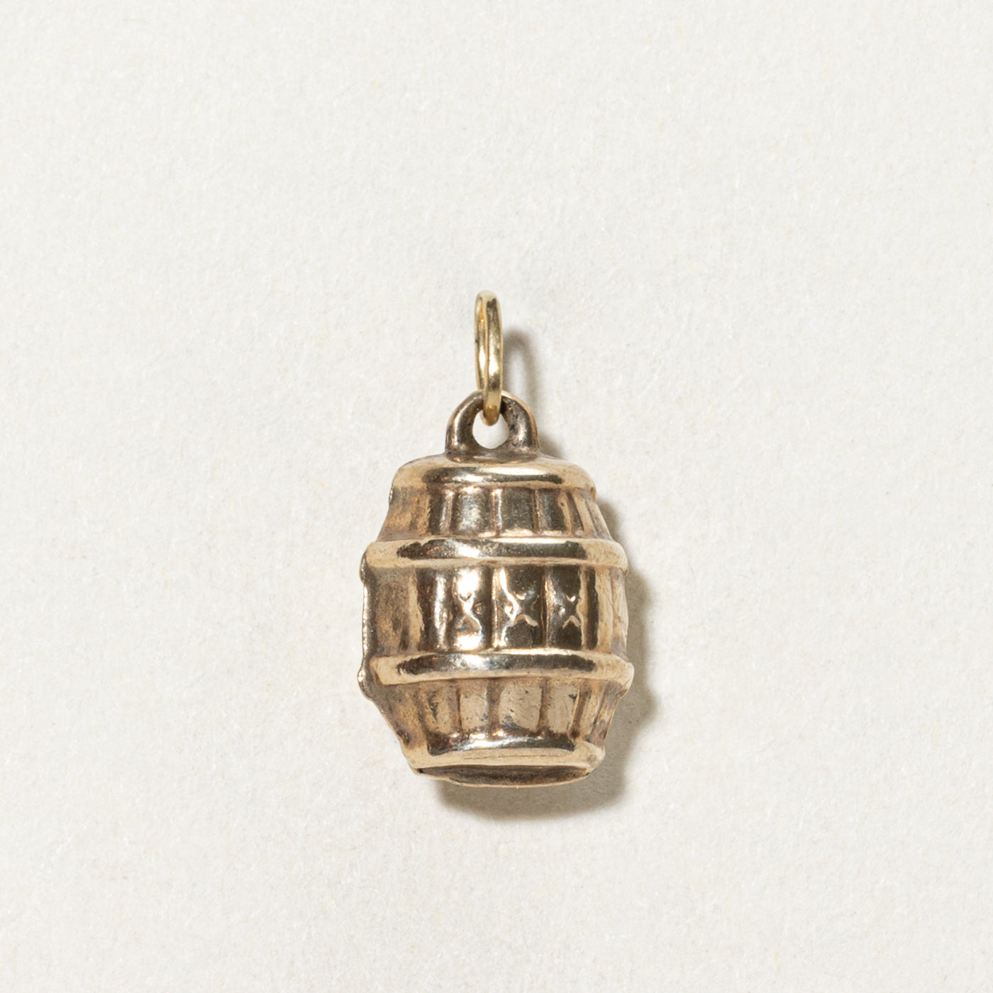 9K Yellow Gold Barrel Charm