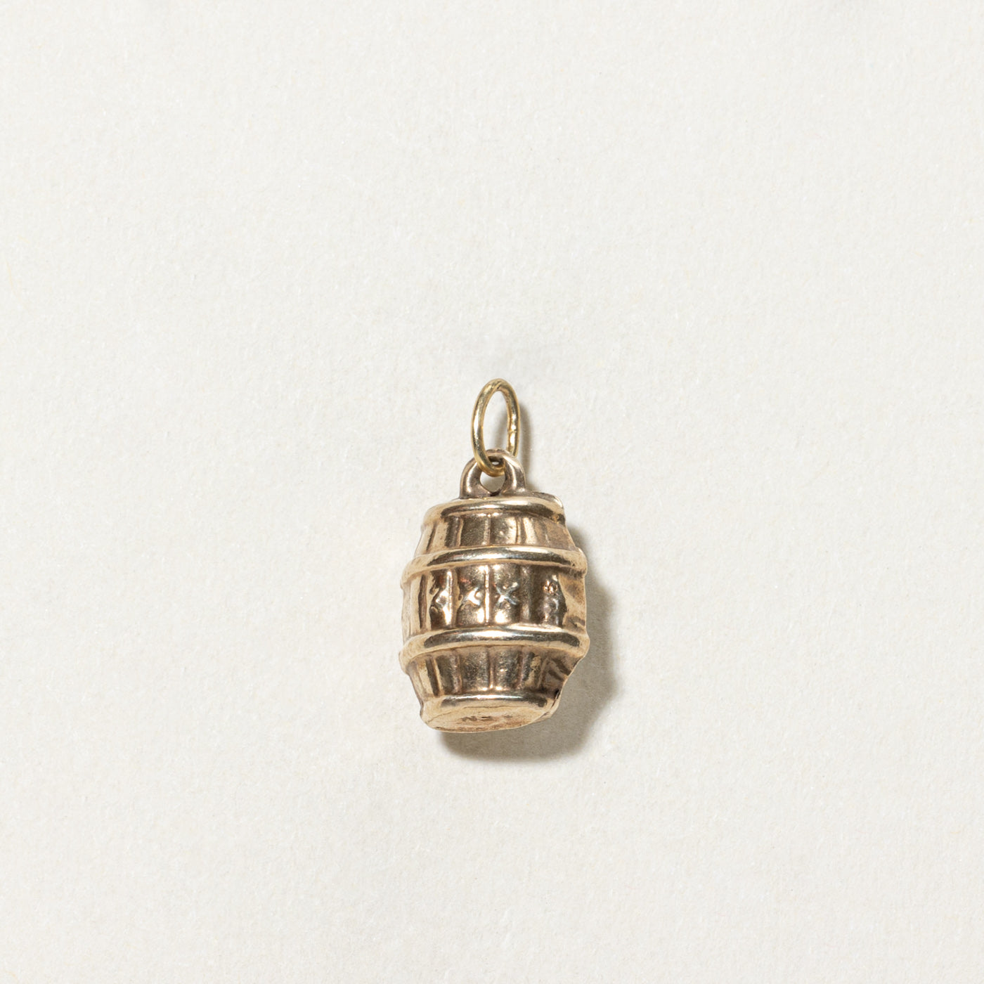 9K Yellow Gold Barrel Charm