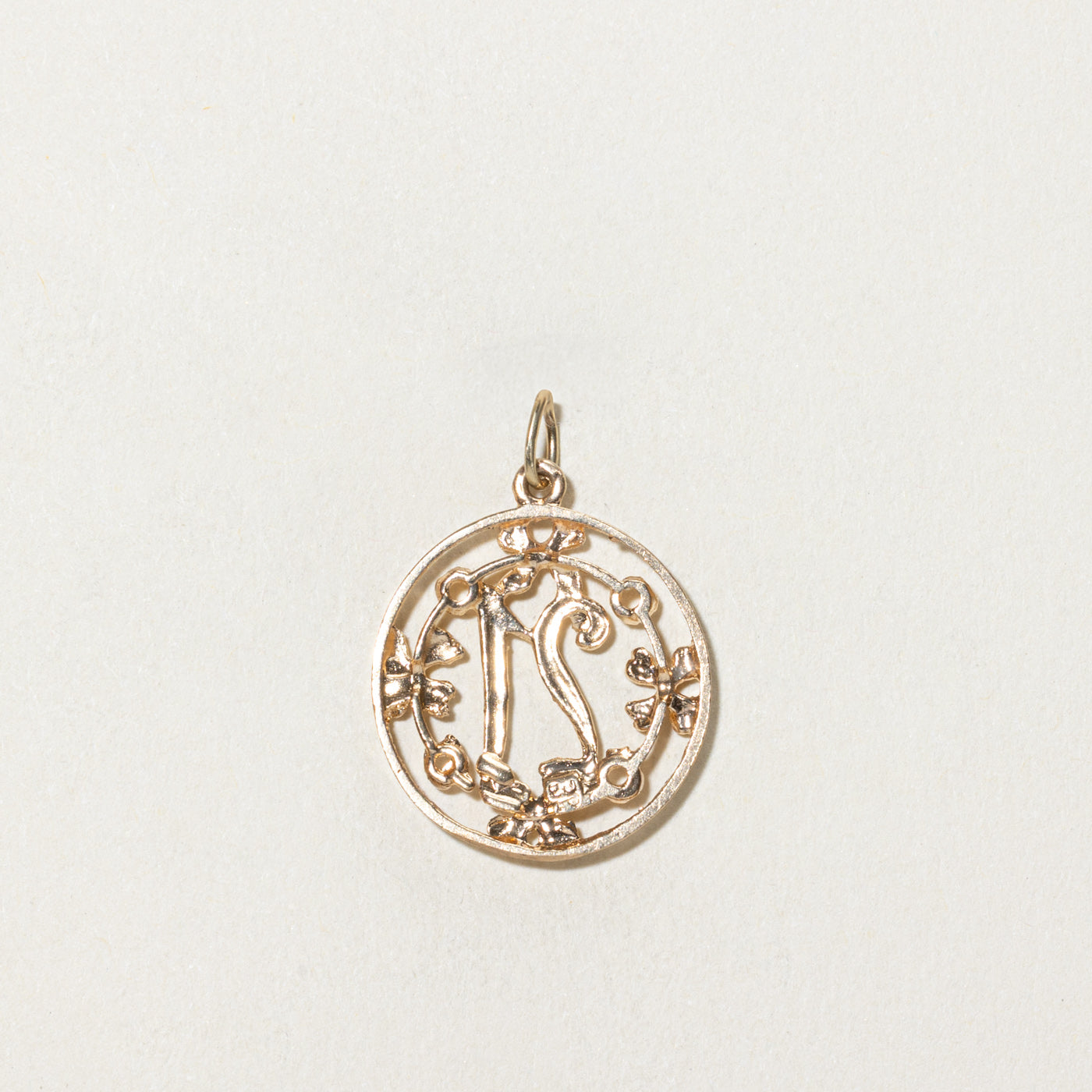 10K Yellow Gold '21' Wreath Charm