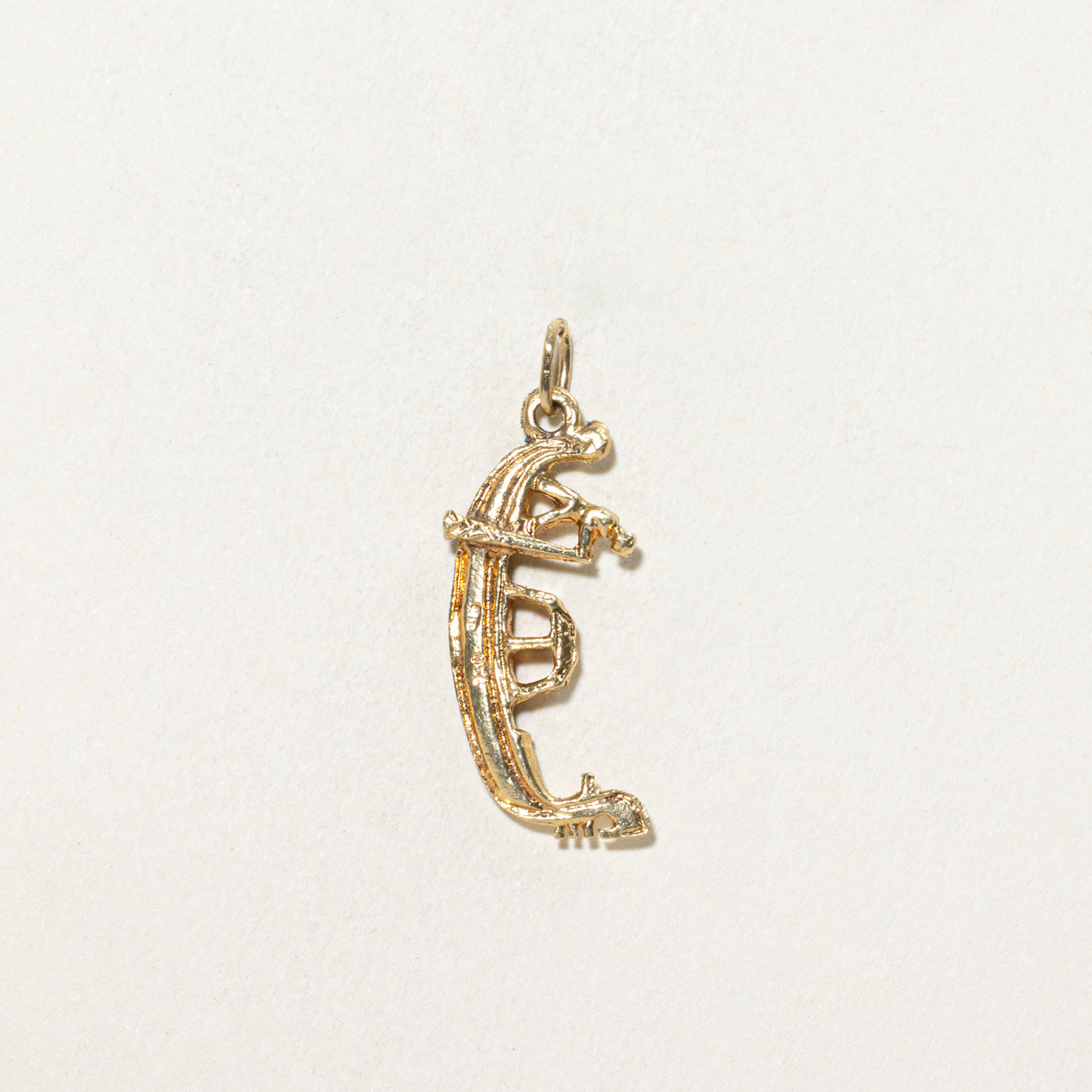 Vintage Italian 18K Yellow Gold Venetian Gondola Charm