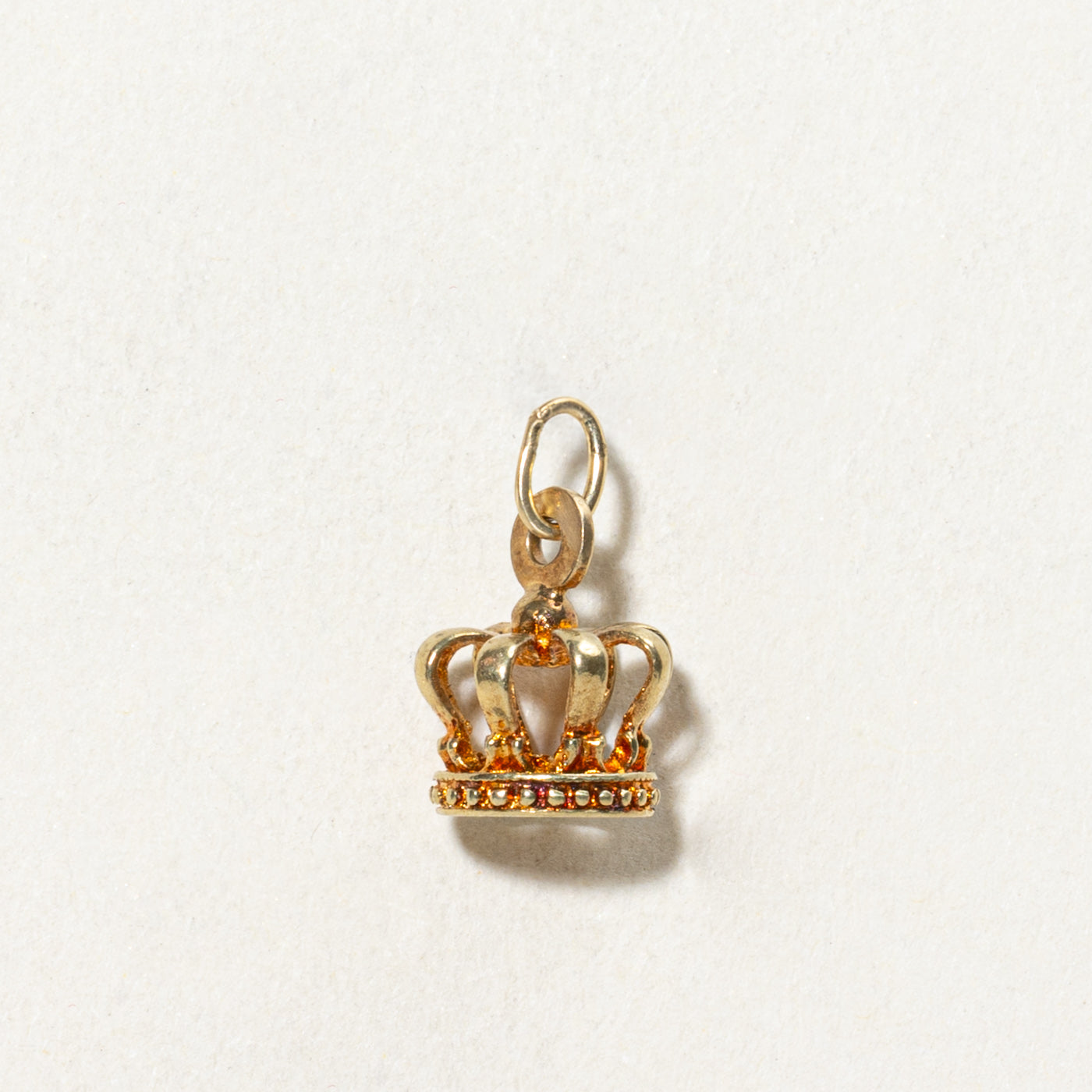 Vintage Italian 18K Yellow Gold Crown Charm