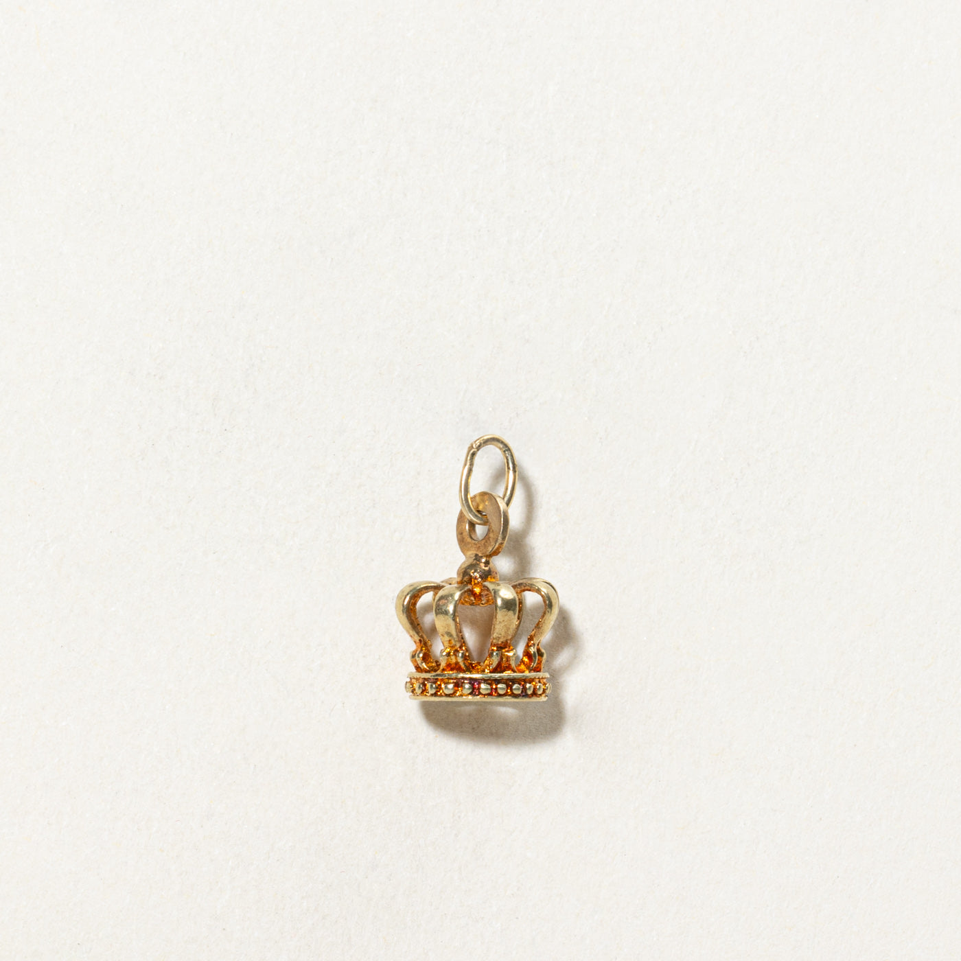 Vintage Italian 18K Yellow Gold Crown Charm