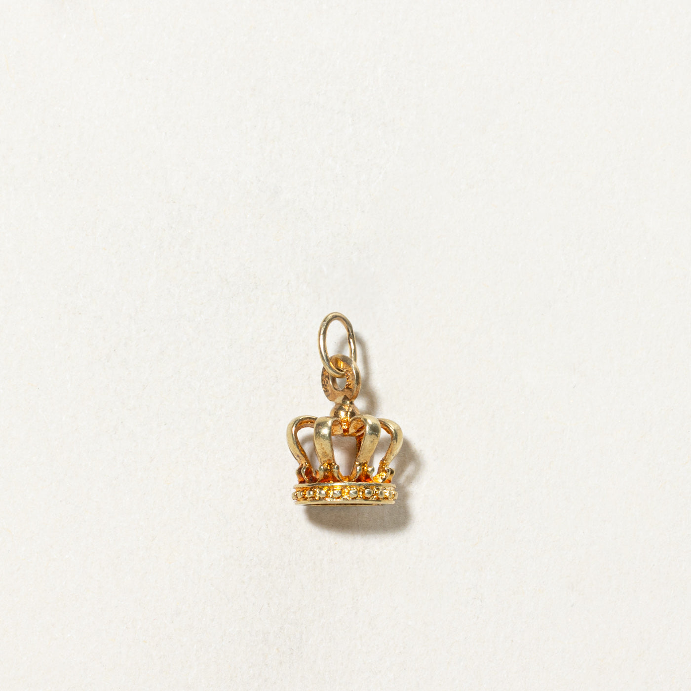 Vintage Italian 18K Yellow Gold Crown Charm