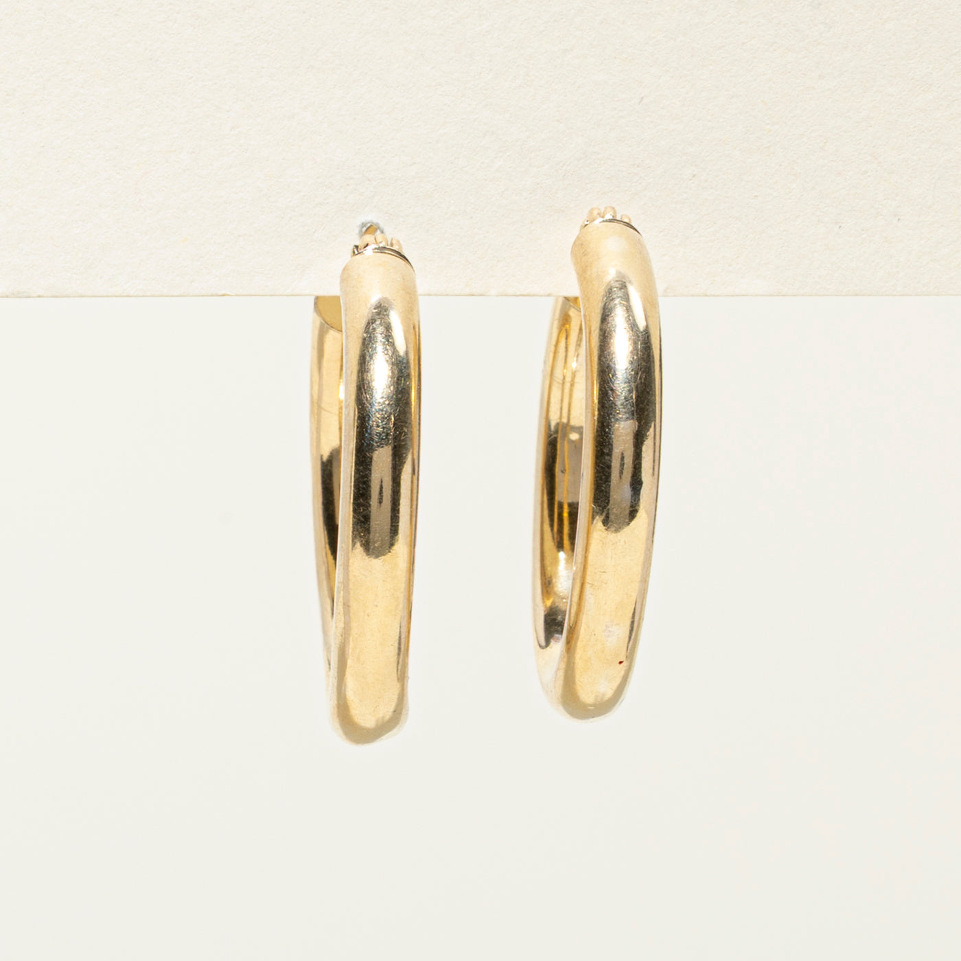 14k Yellow Gold Plain Hoop Earrings