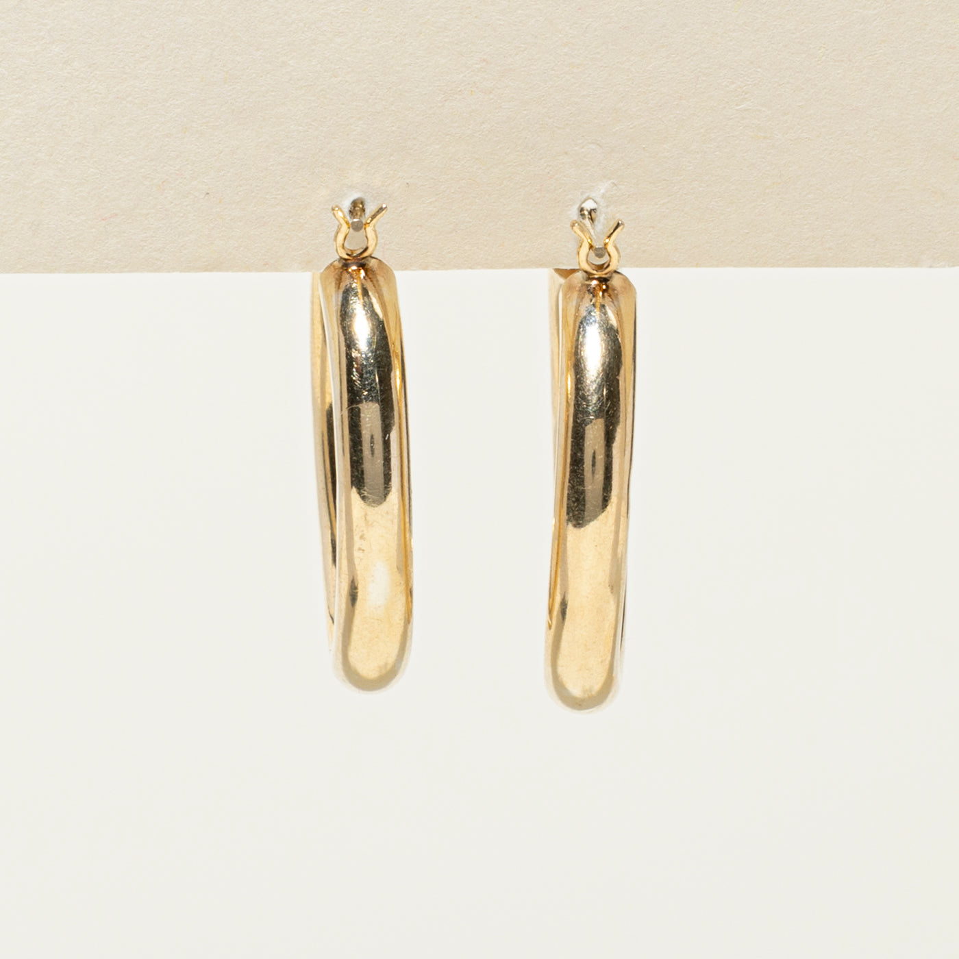 14k Yellow Gold Plain Hoop Earrings