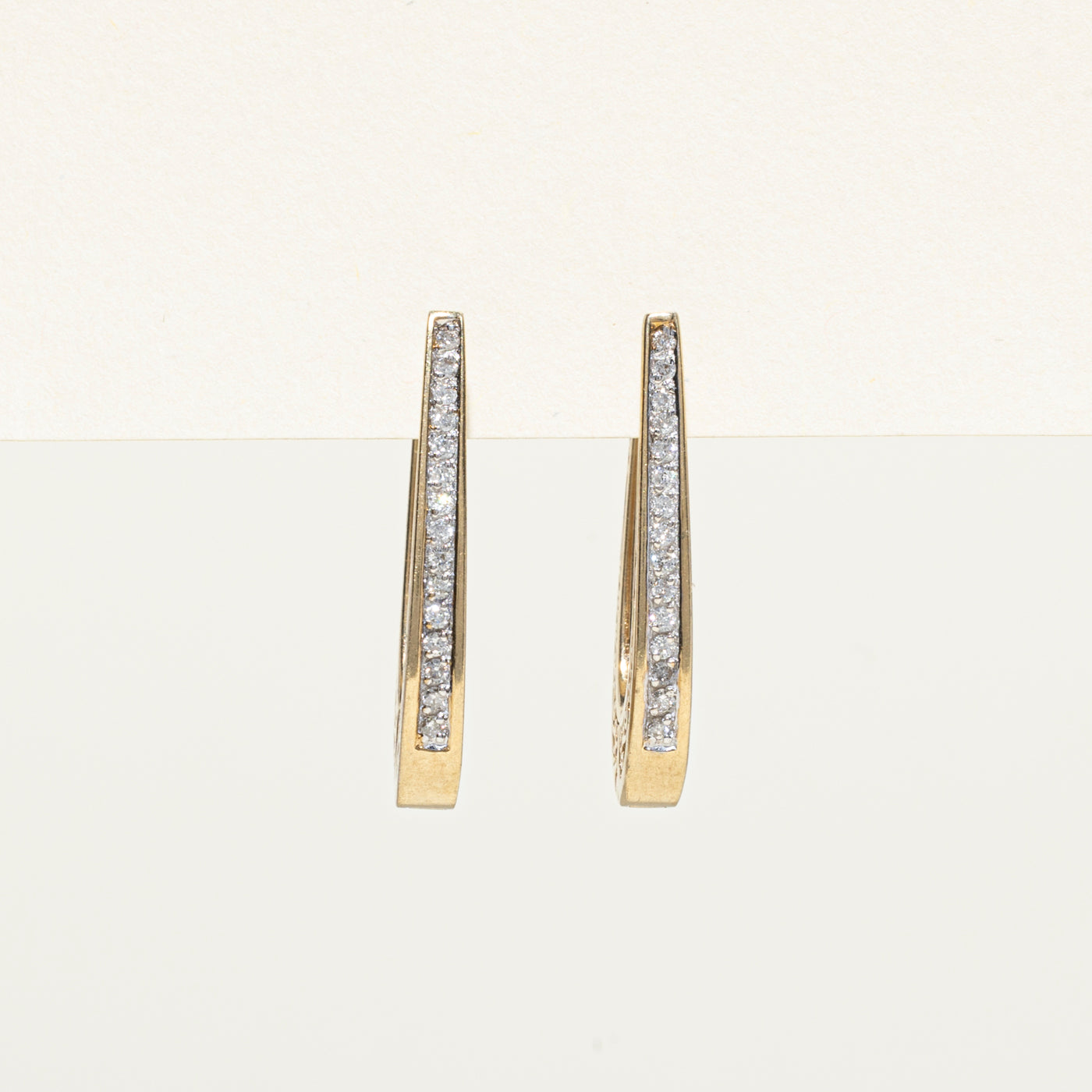 10k Diamond Scrollwork Hoop Earrings | 0.15ctw