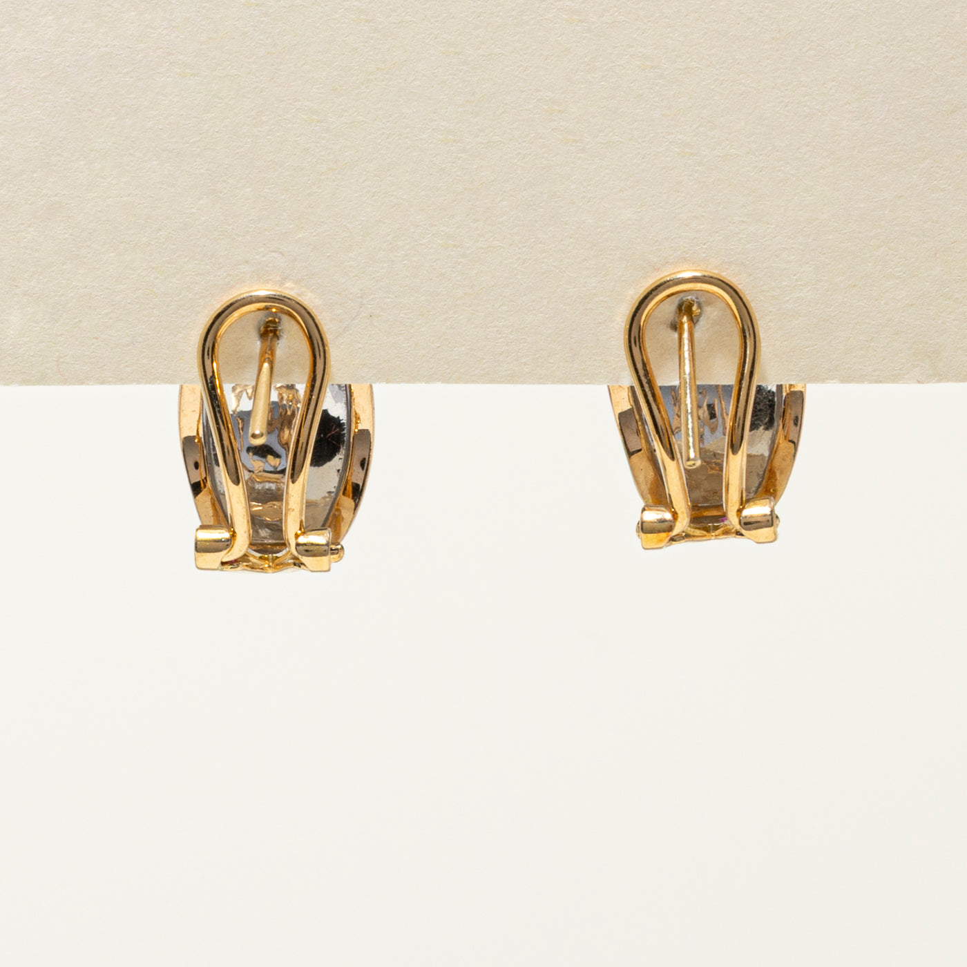 18k Two Tone Gold Chunky Stud Earrings
