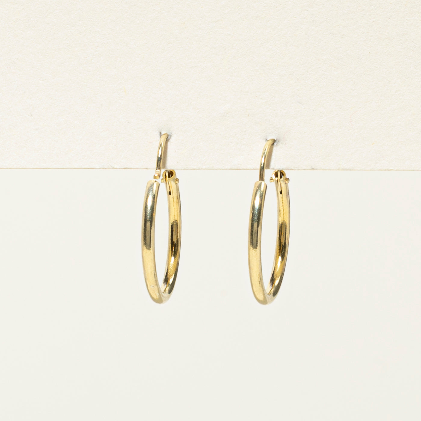 14k Yellow Gold Thin Hoop Earrings