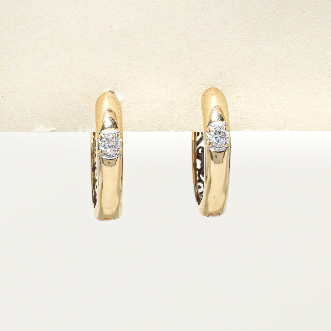 10k Diamond Hoop Earrings | 0.06ctw