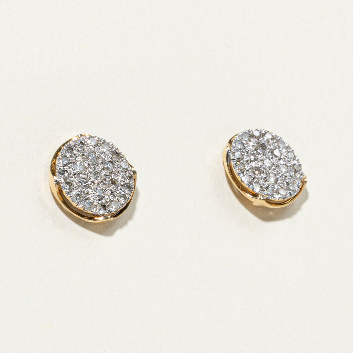 Pave Set Diamond Cluster Stud Earrings | 0.85ctw