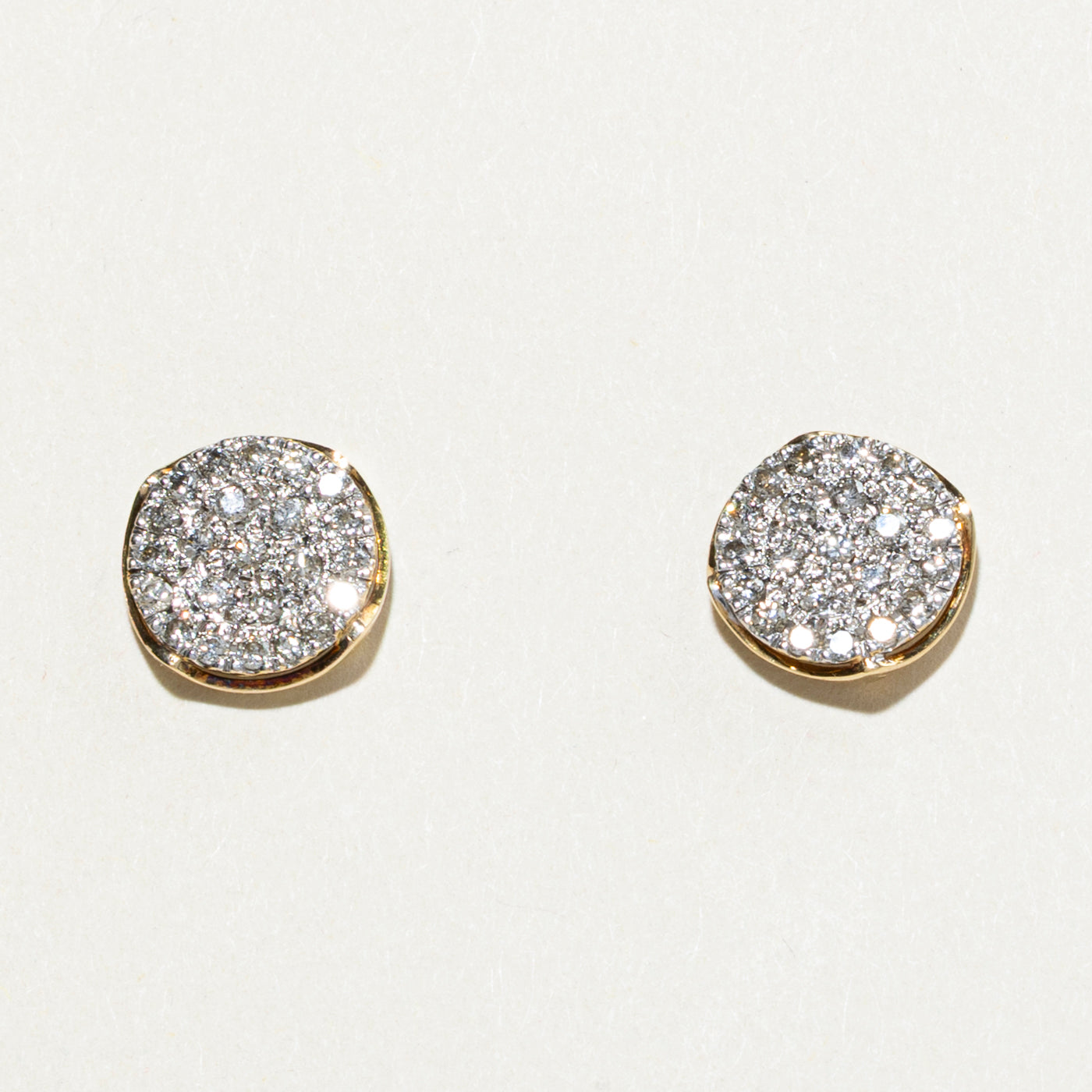 Pave Set Diamond Cluster Stud Earrings | 0.85ctw