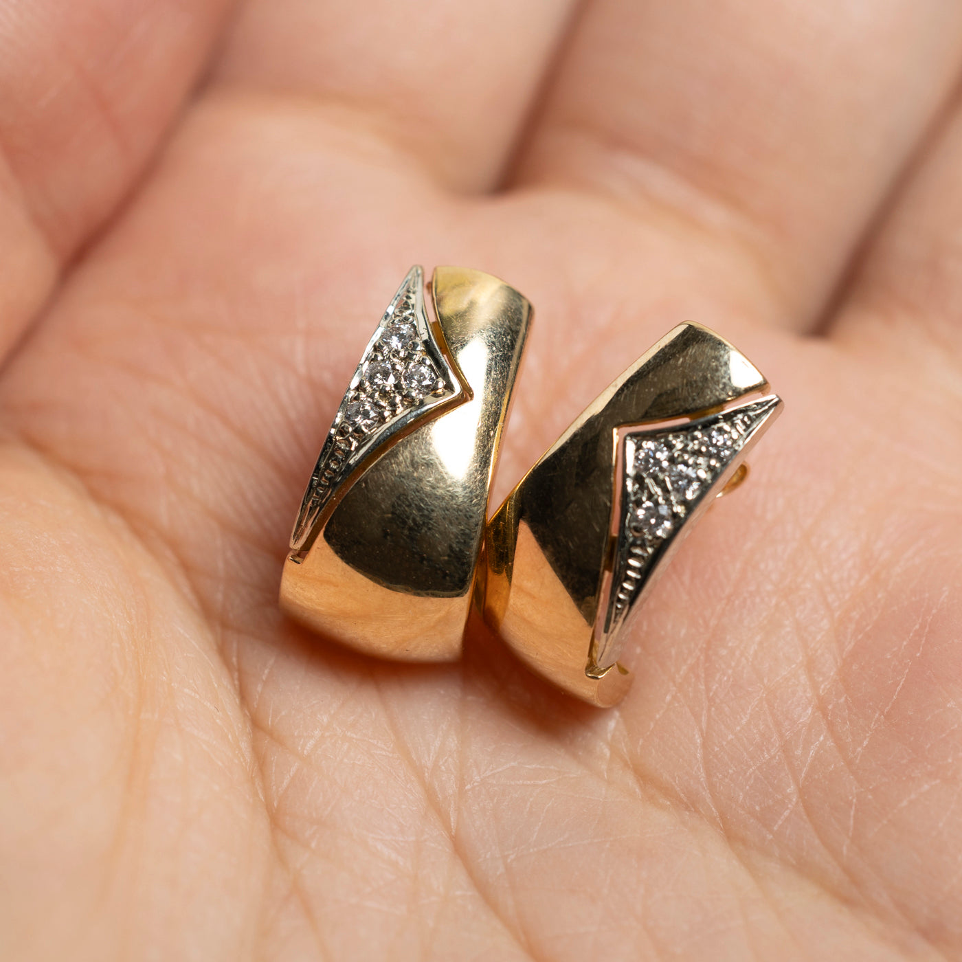 Diamond Angled Cluster Stud Earrings | 0.12ctw