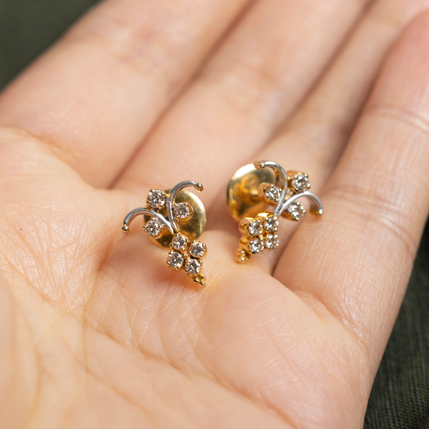 Diamond Cluster Stud Earrings | 0.47ctw