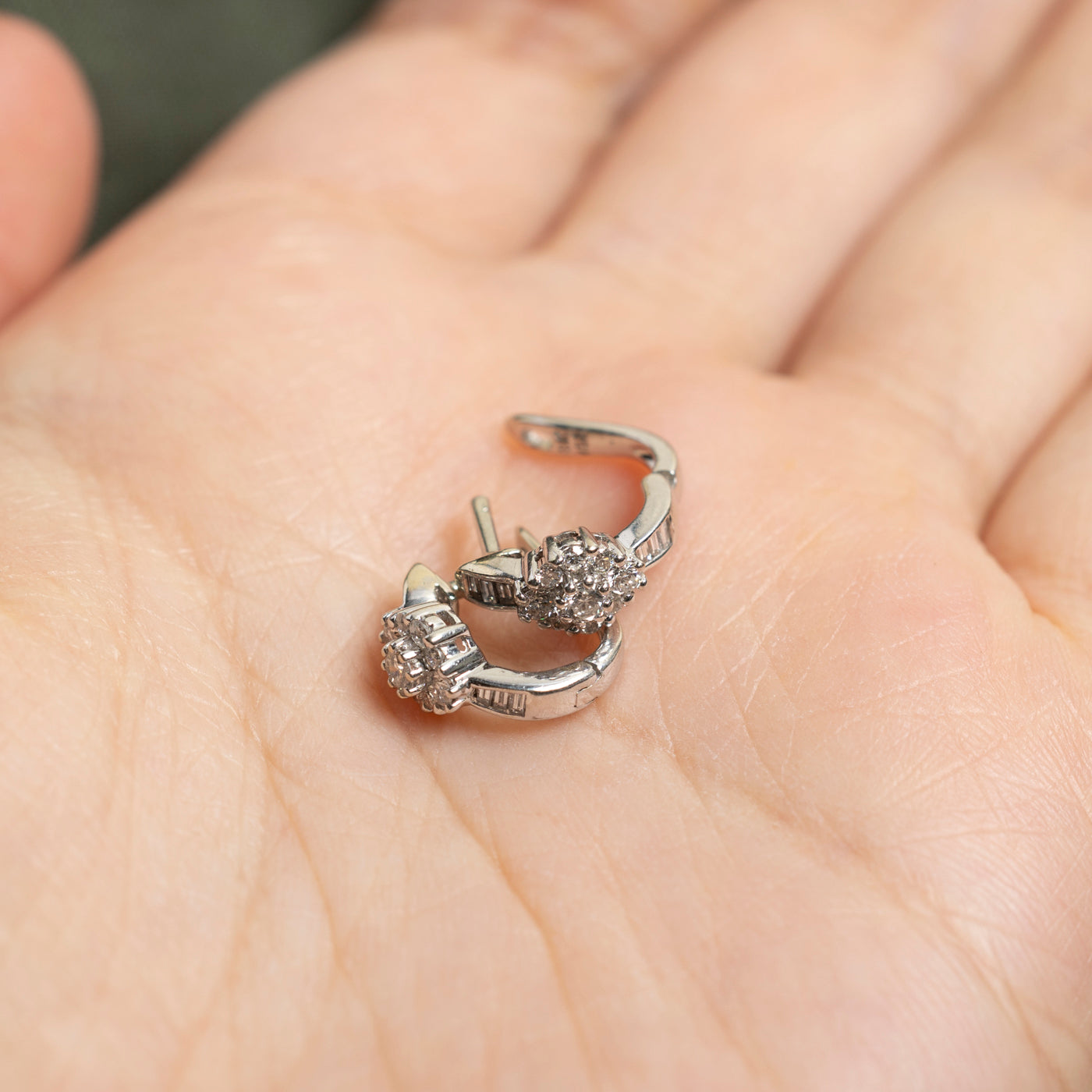 Diamond Halo Huggie Earrings | 0.42ctw
