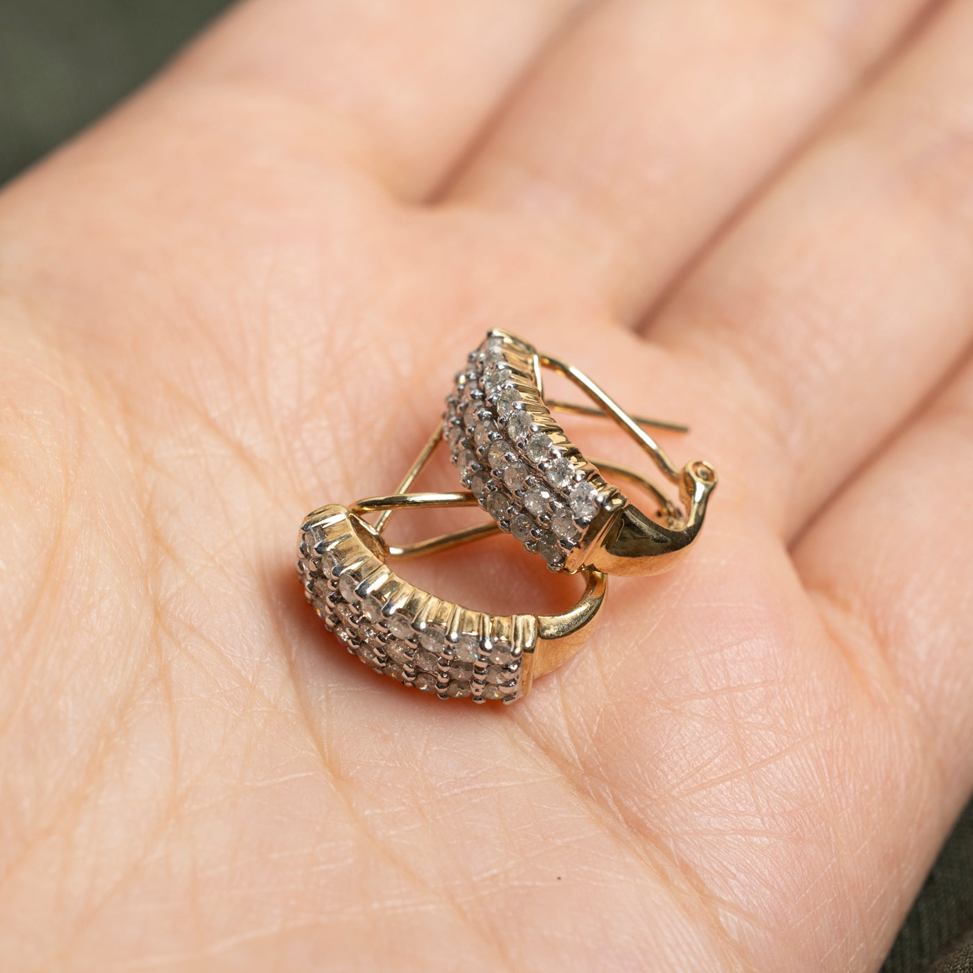 Multi Row Diamond Huggie Earrings | 1.00ctw