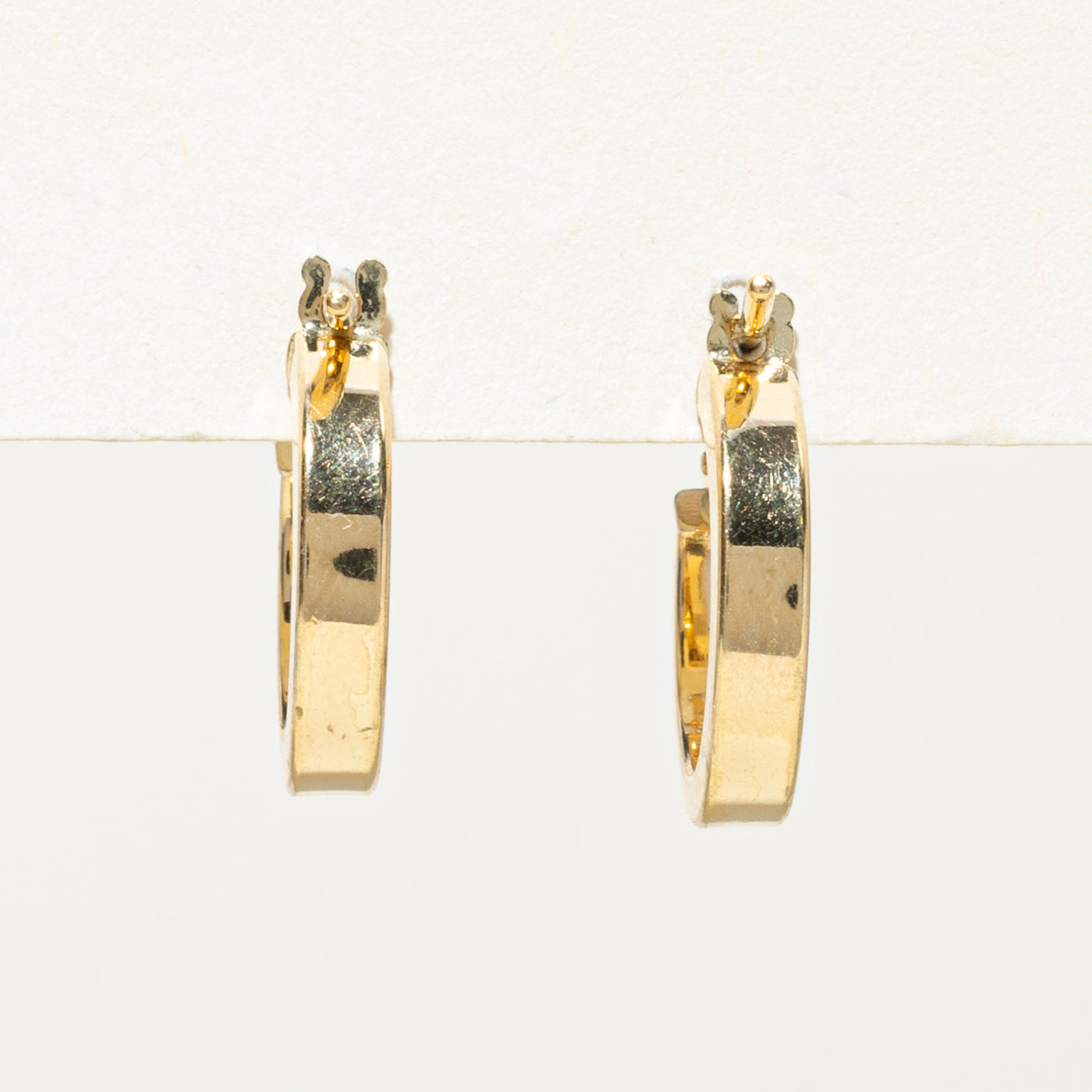 18k Yellow Gold Plain Hoop Earrings