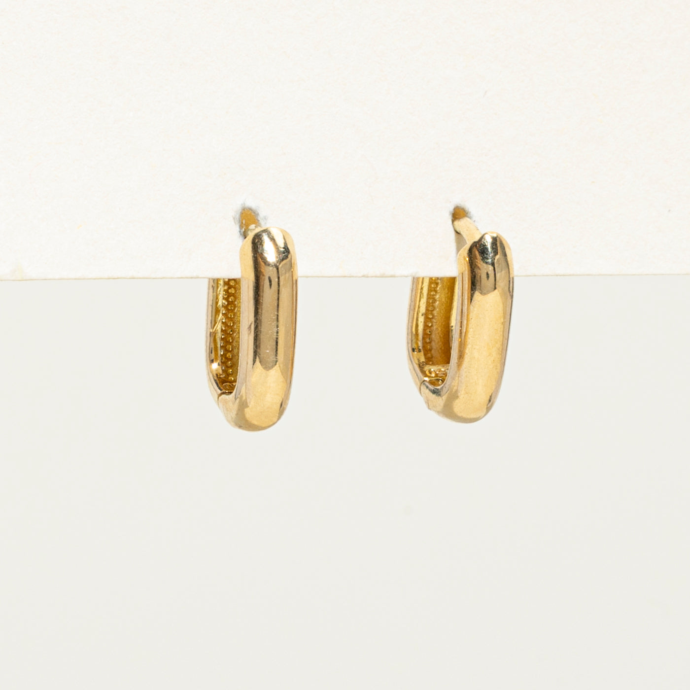 18k Yellow Gold Soft Square Huggie Earrings