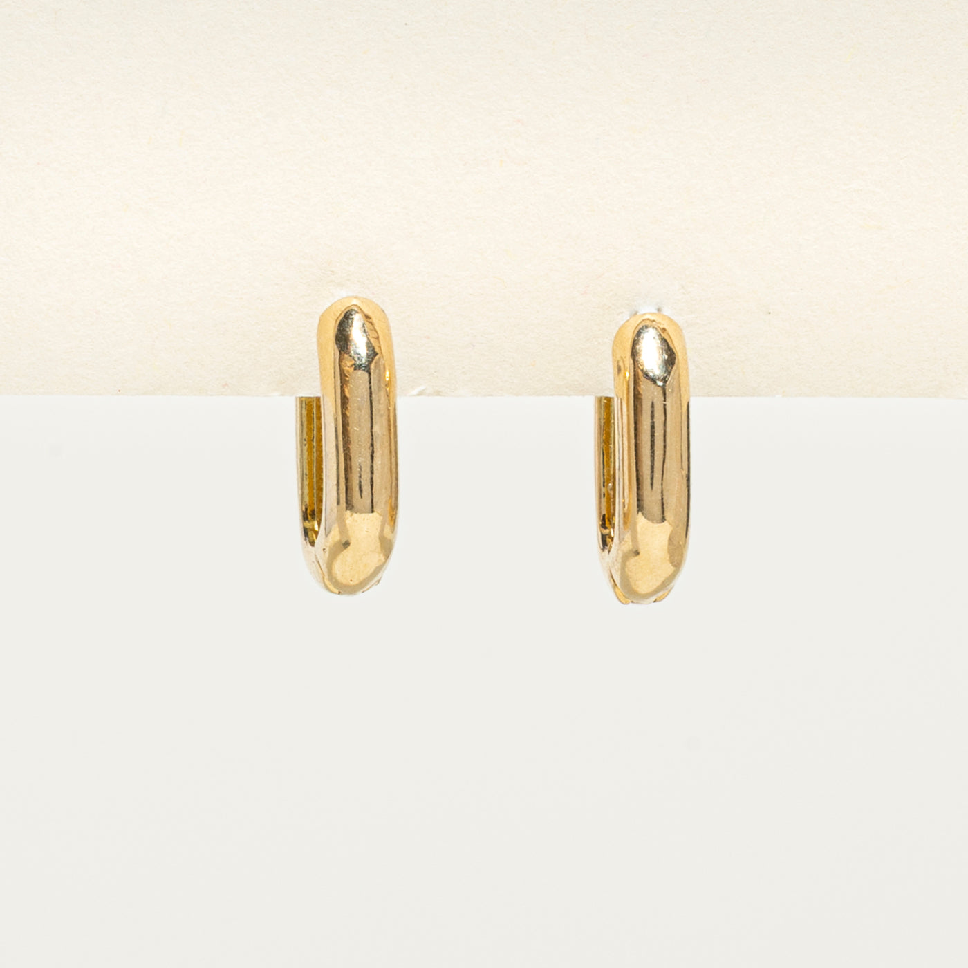 18k Yellow Gold Soft Square Huggie Earrings