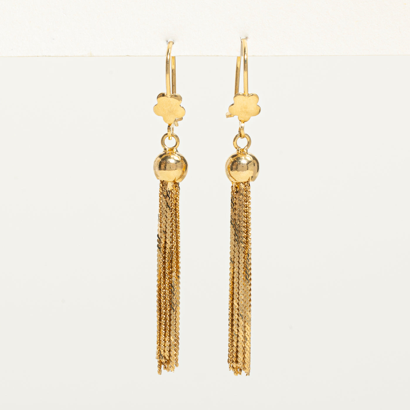 18k Yellow Gold Tassle Drop Earrings