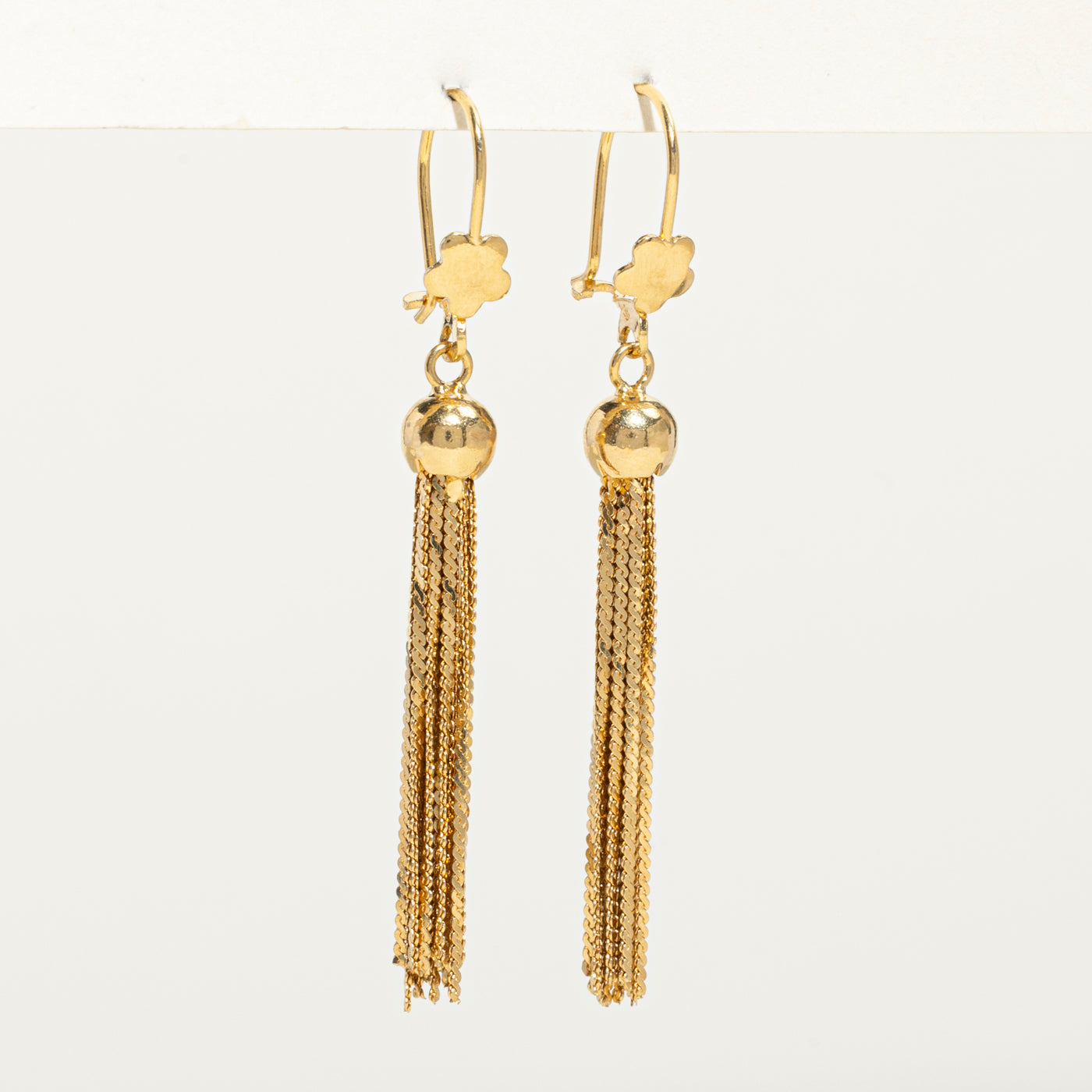 18k Yellow Gold Tassle Drop Earrings