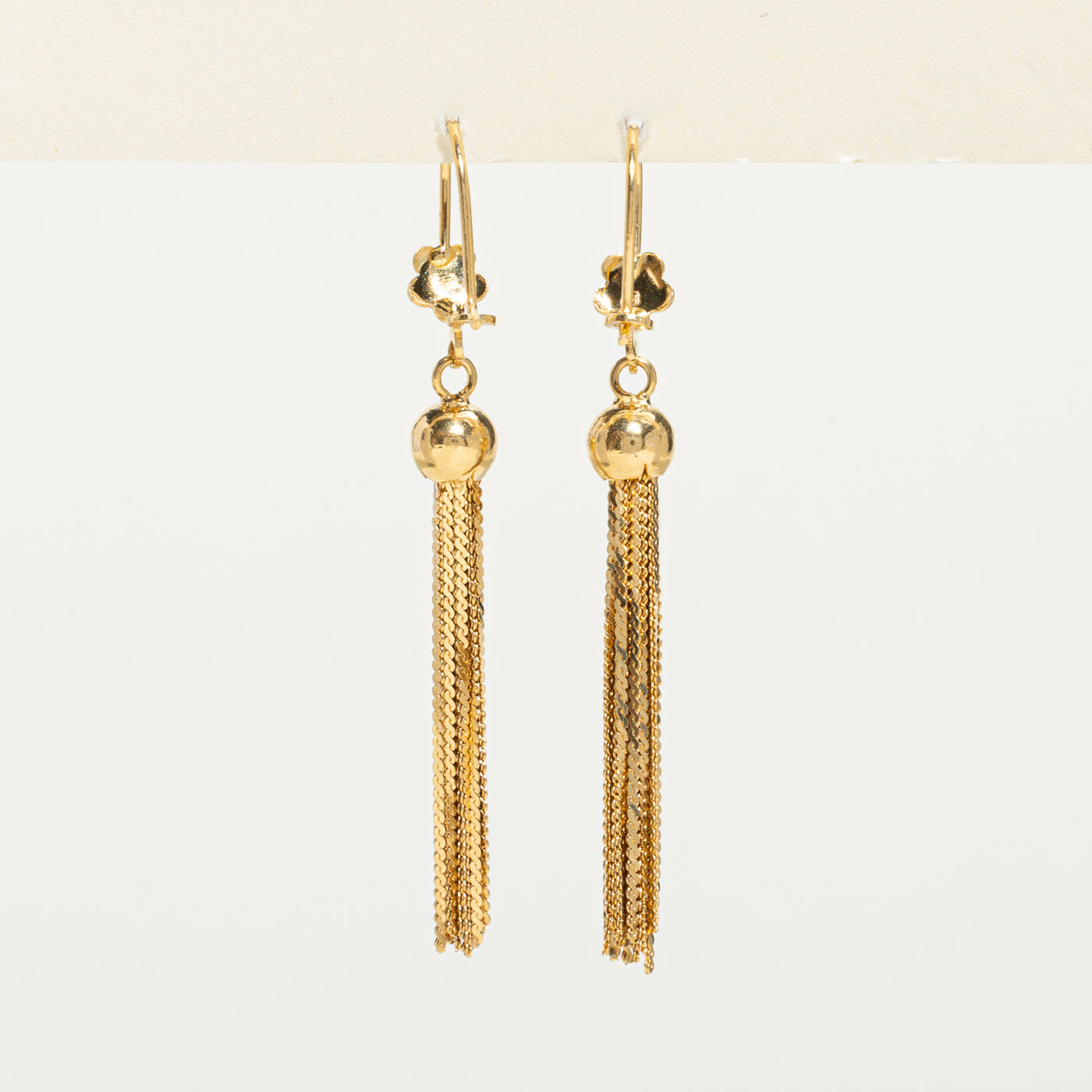 18k Yellow Gold Tassle Drop Earrings
