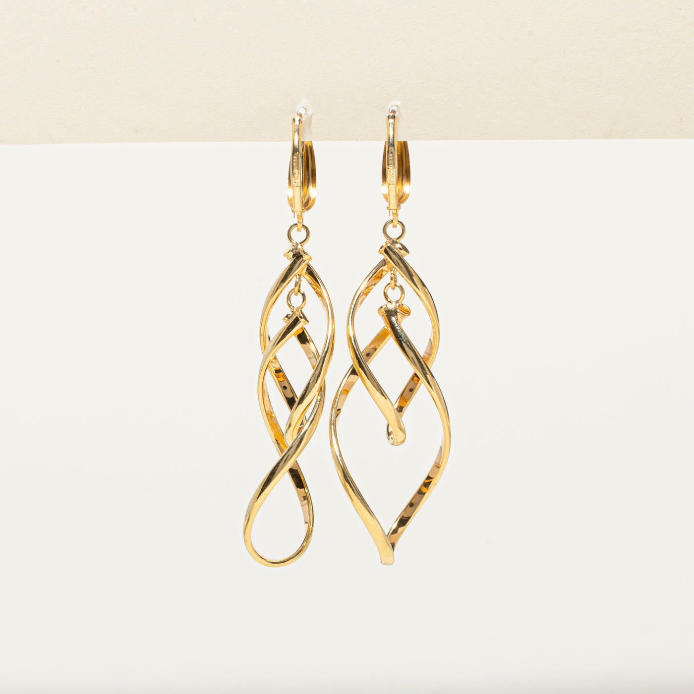 14k Yellow Gold Interlocking Drop Earrings