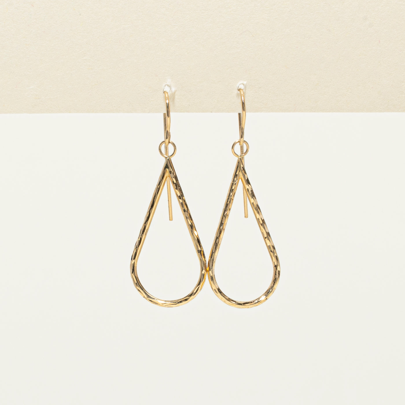 14k Yellow Gold Open Pear Shaped Drop Earrings