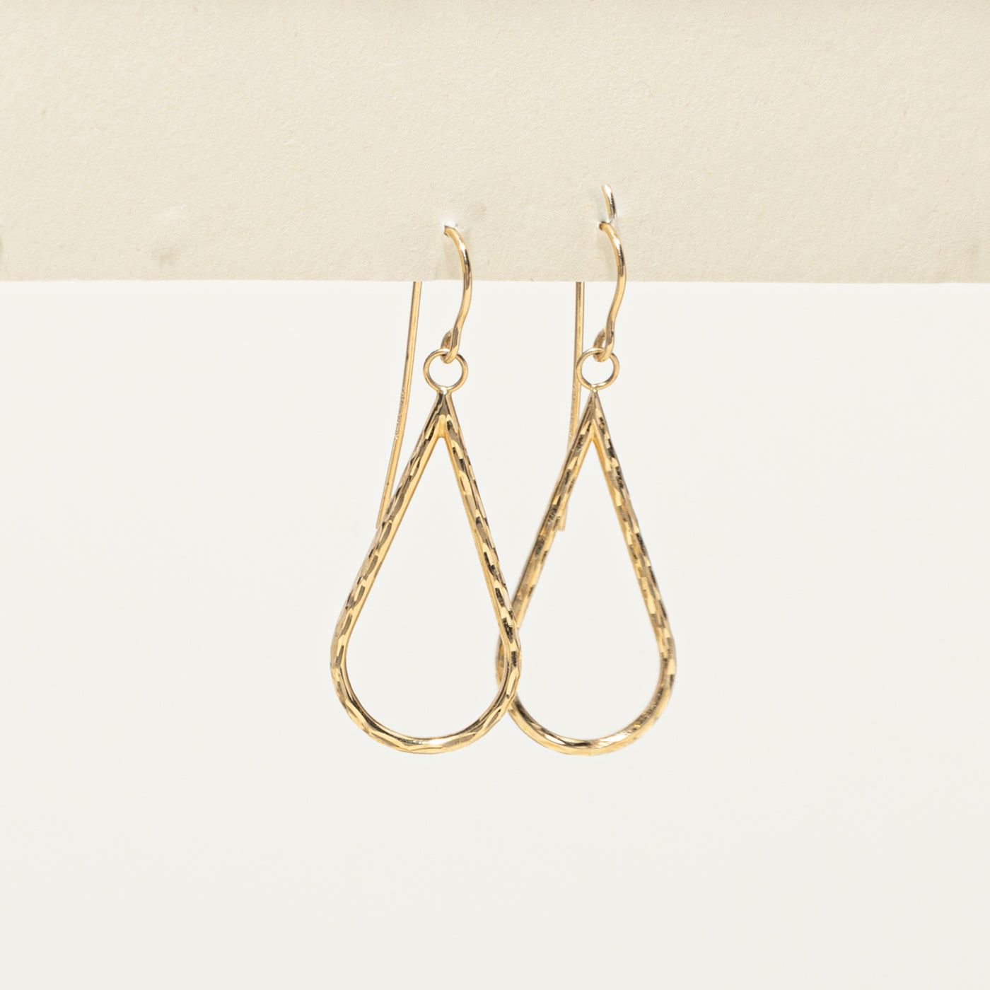 14k Yellow Gold Open Pear Shaped Drop Earrings