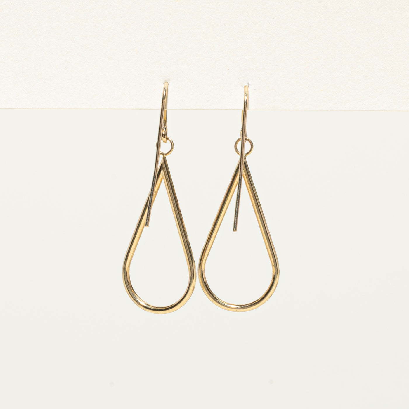 14k Yellow Gold Open Pear Shaped Drop Earrings