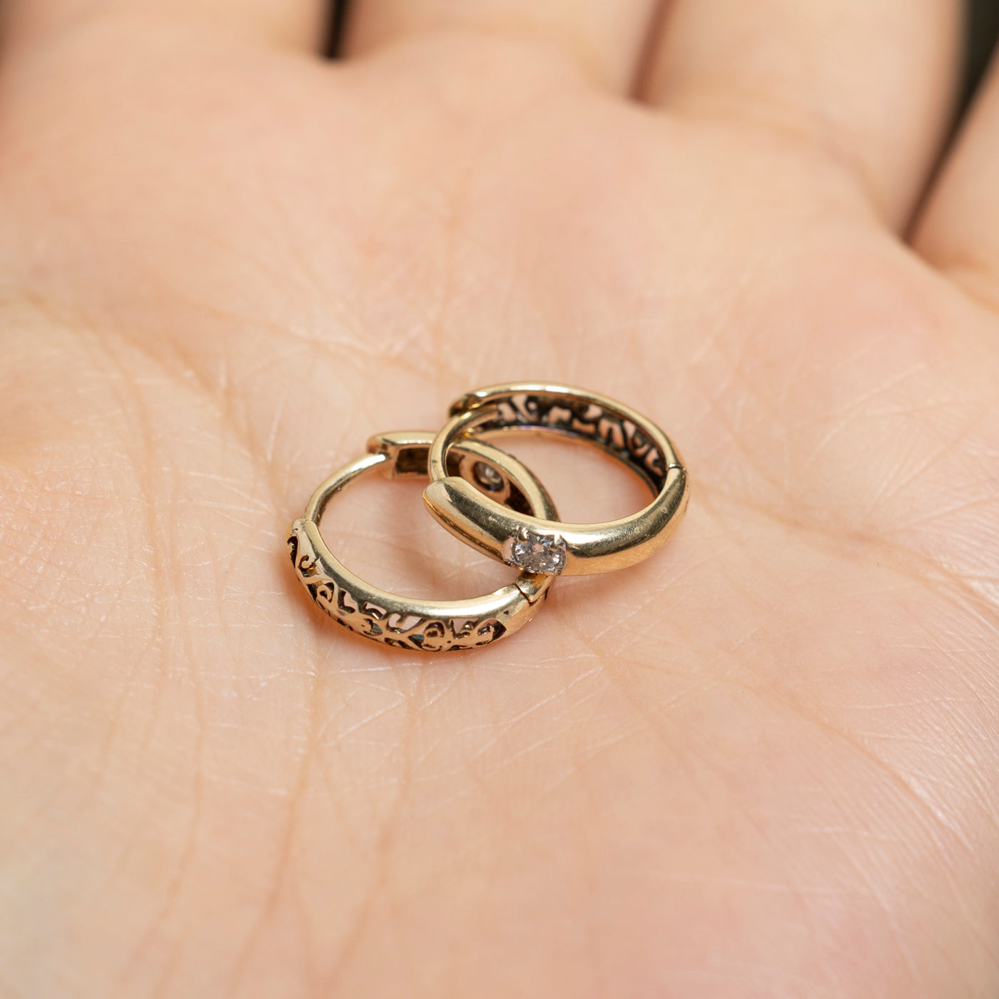 10k Diamond Hoop Earrings | 0.06ctw