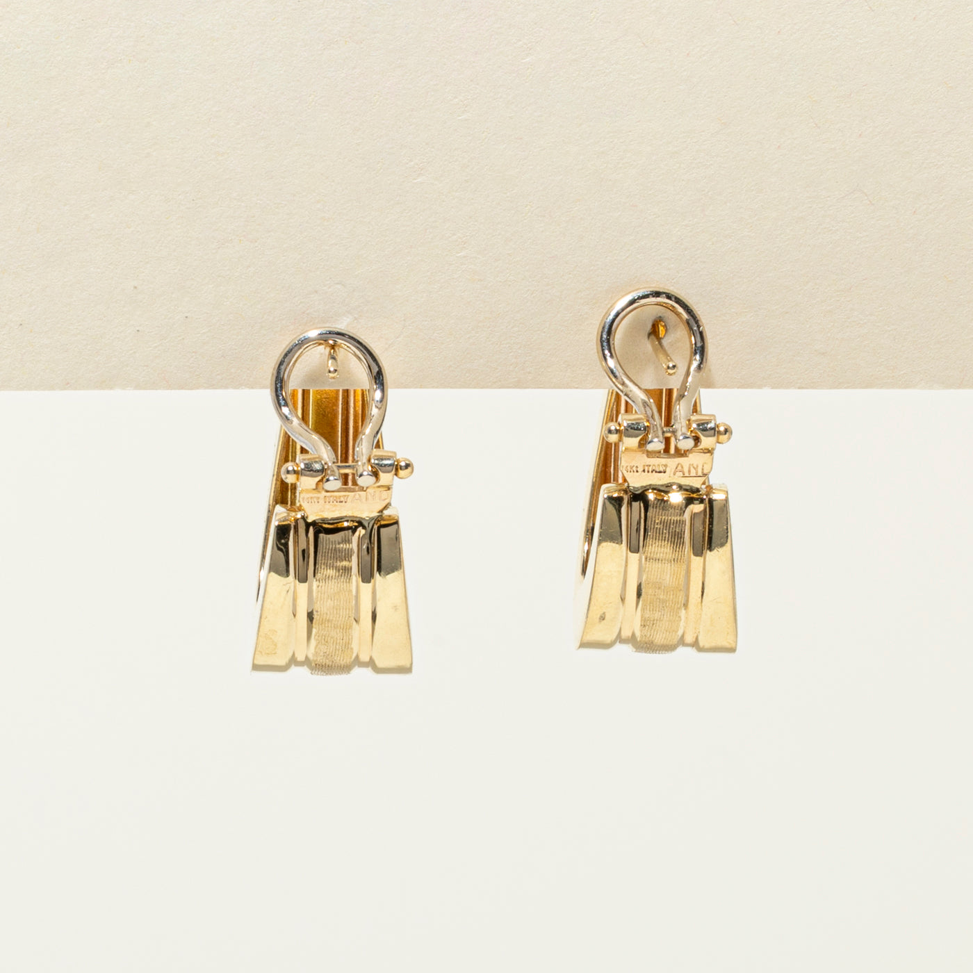 14k Yellow Gold Chunky Textured Hoop Earrings