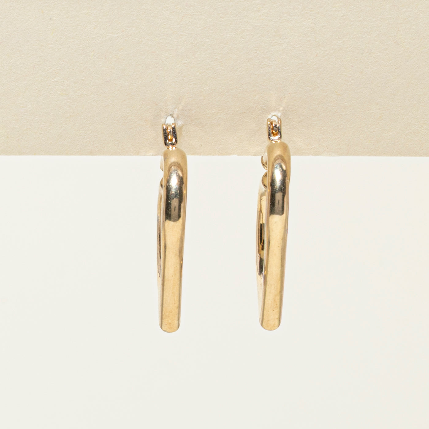 14k Yellow Gold Large Heart Hoop Earrings