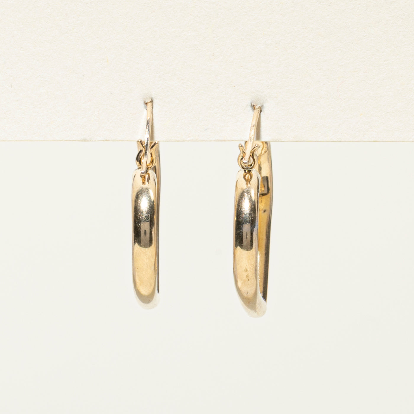 14k Yellow Gold Large Heart Hoop Earrings