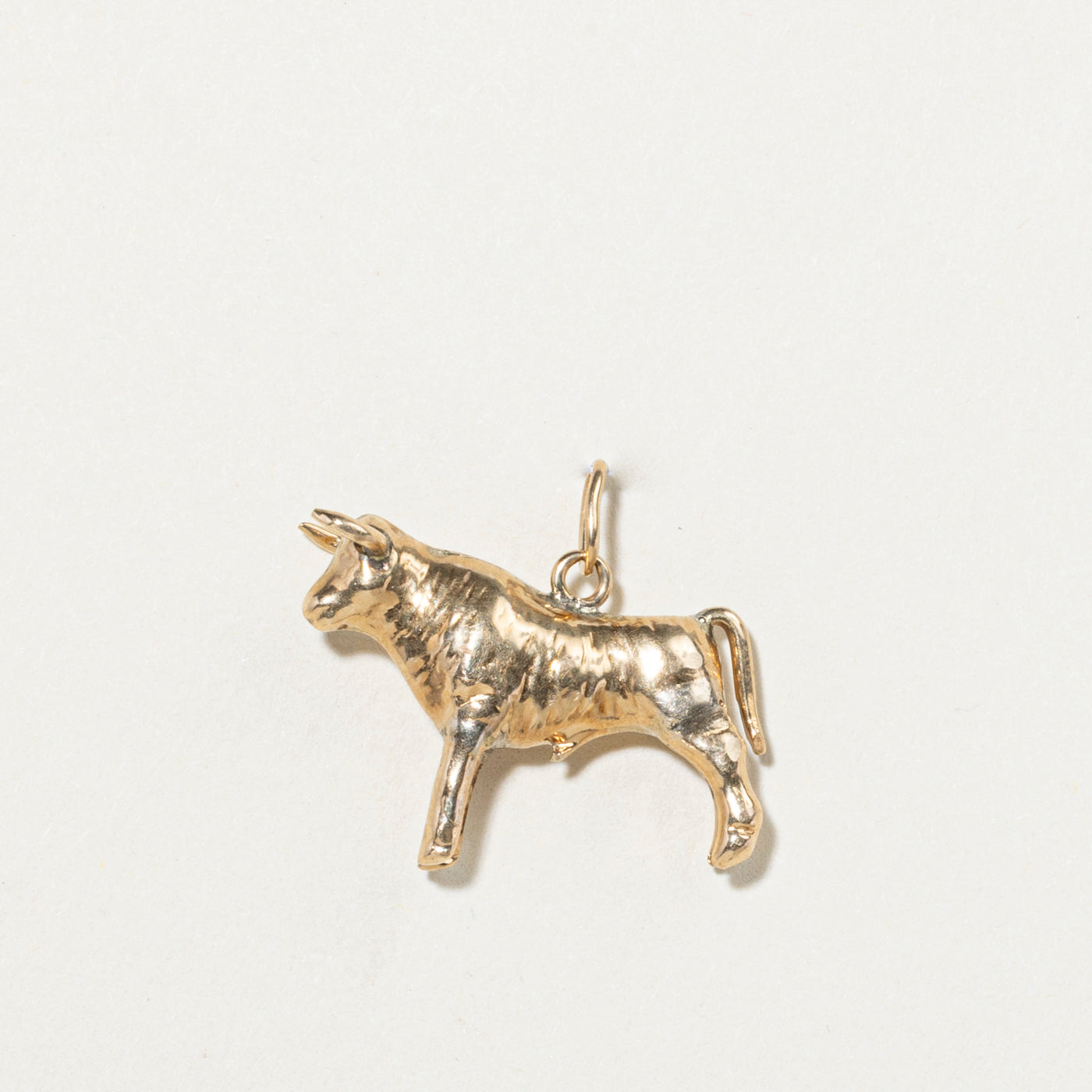 14k Yellow Gold Bull Charm