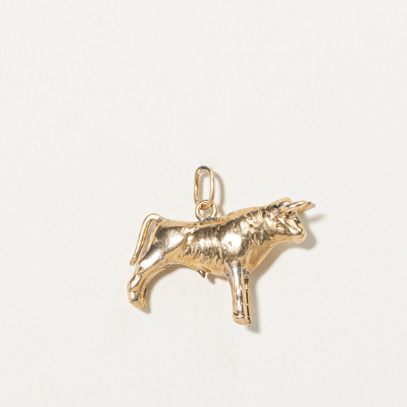 14k Yellow Gold Bull Charm