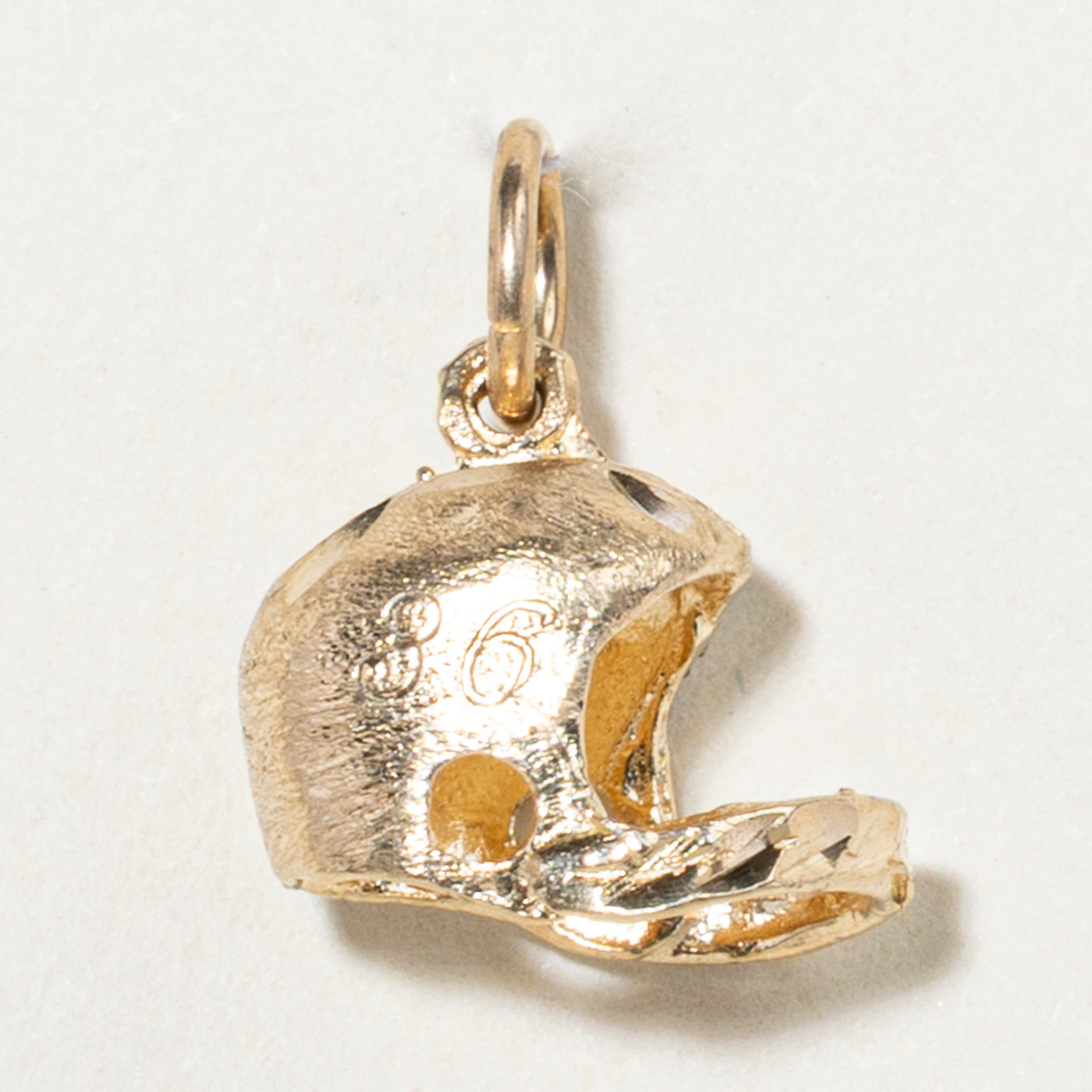 10k Yellow Gold Football Helmet Charm