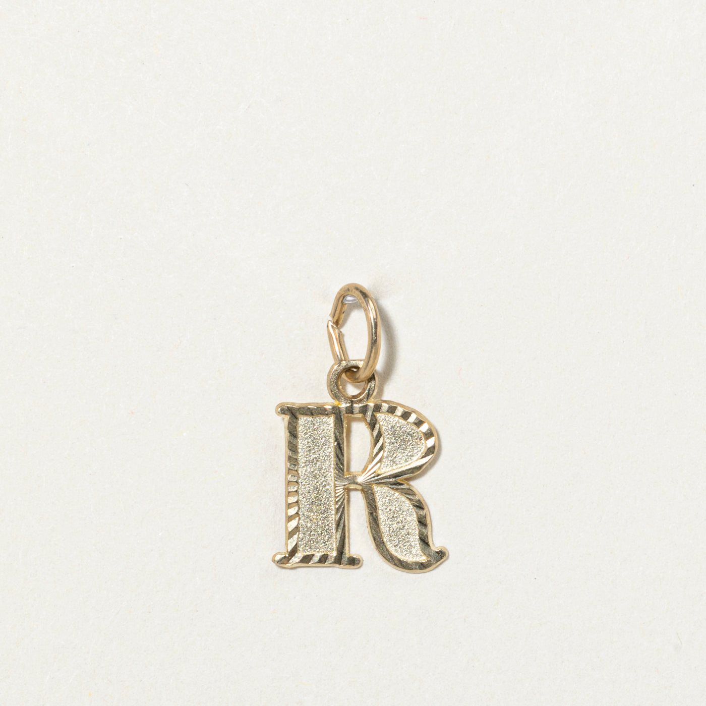 10k Yellow Gold "R" Initial Charm
