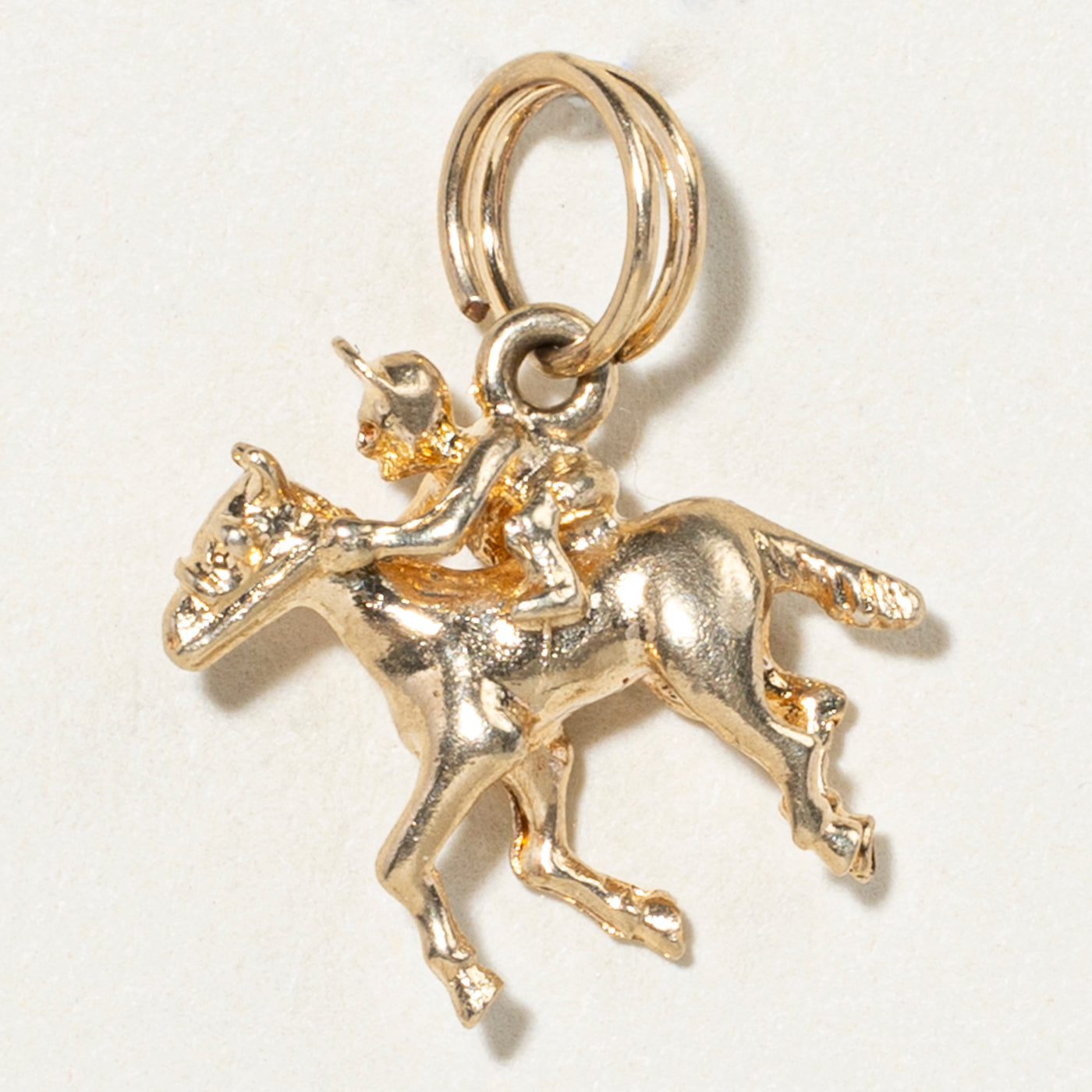10k Yellow Gold Horse Jockey Charm