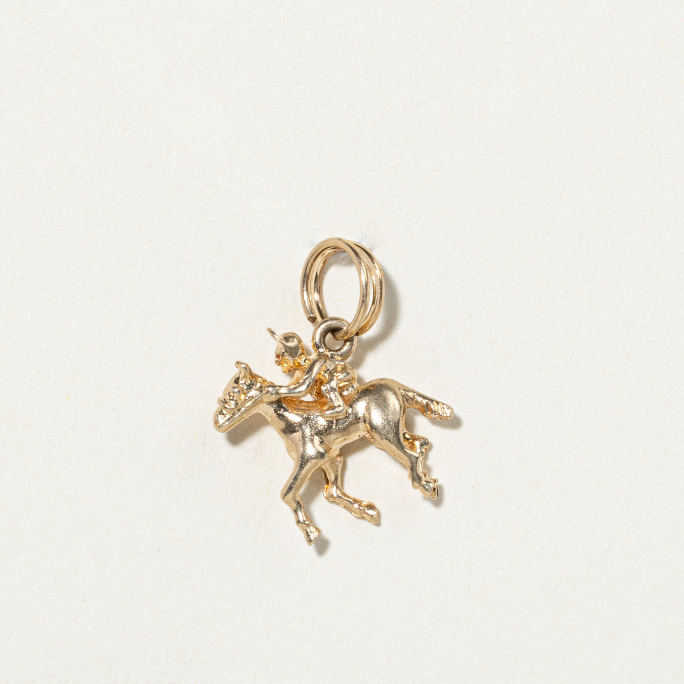 10k Yellow Gold Horse Jockey Charm