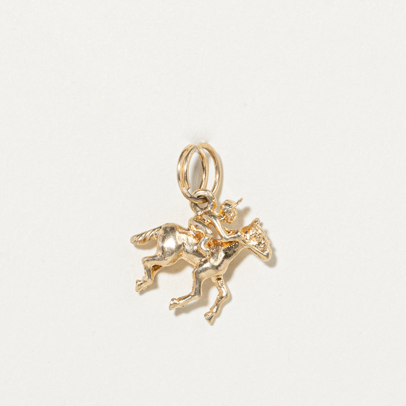 10k Yellow Gold Horse Jockey Charm