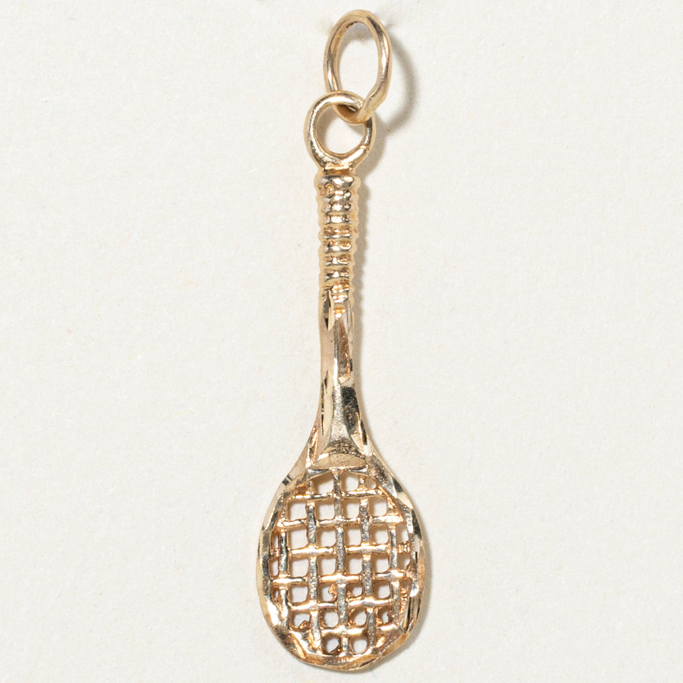 14k Yellow Gold Tennis Racket Charm