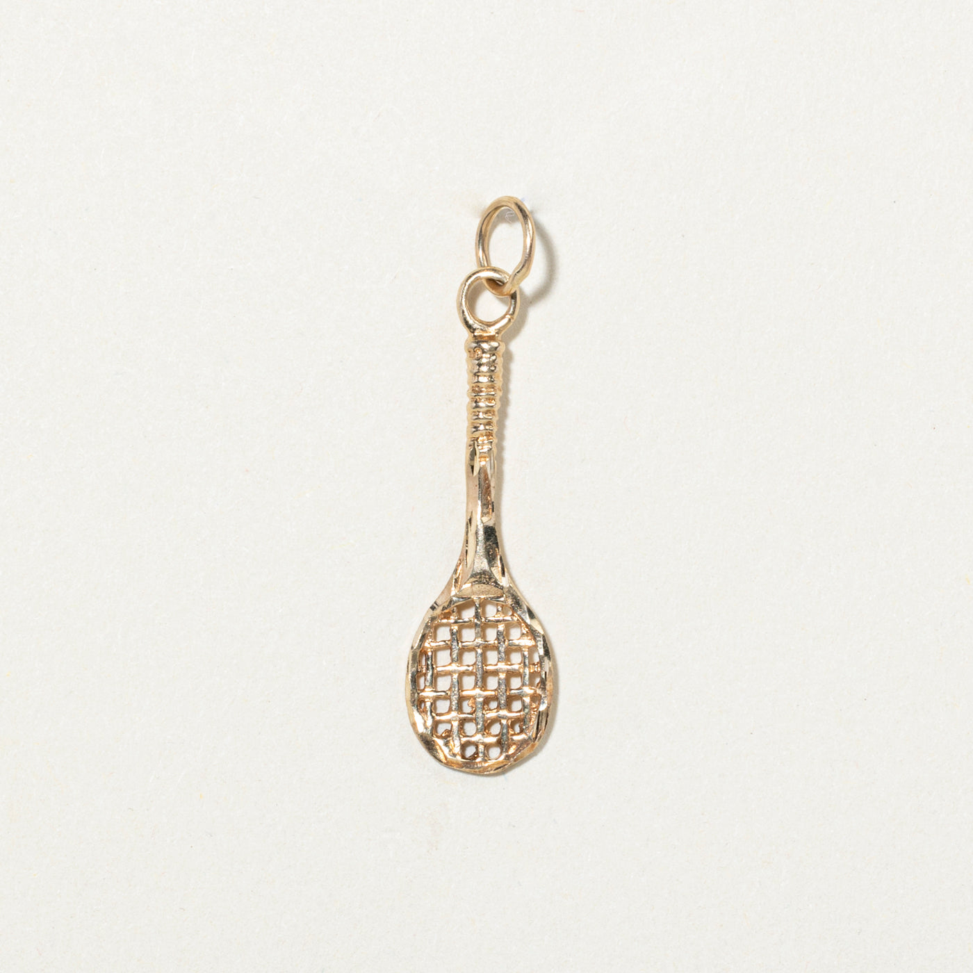 14k Yellow Gold Tennis Racket Charm