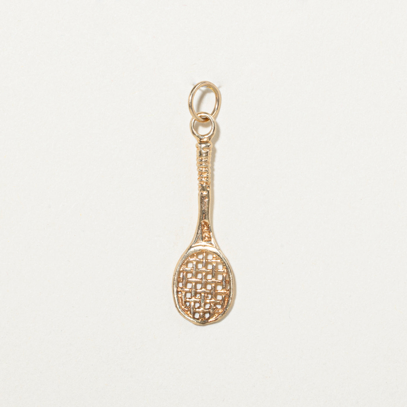 14k Yellow Gold Tennis Racket Charm