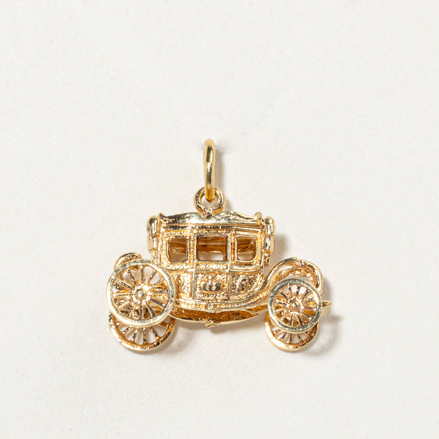 14k Yellow Gold Carriage Charm