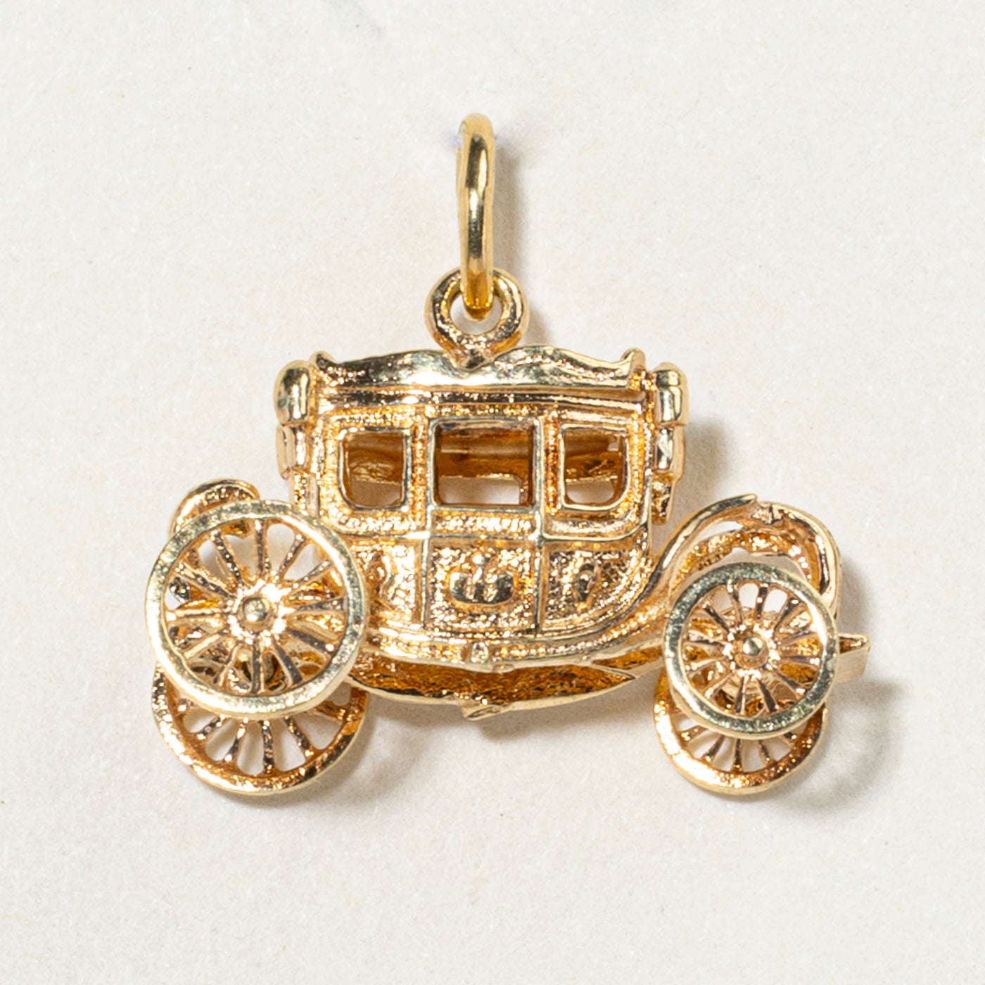 14k Yellow Gold Carriage Charm