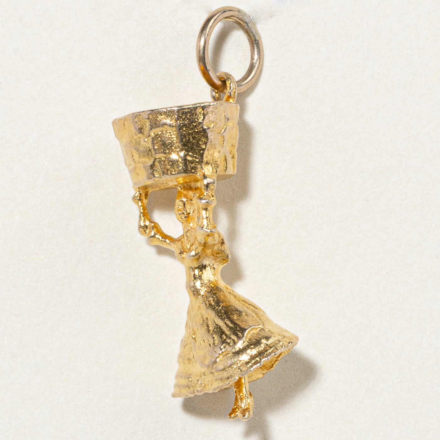 10k Yellow Gold Girl with Basket Charm