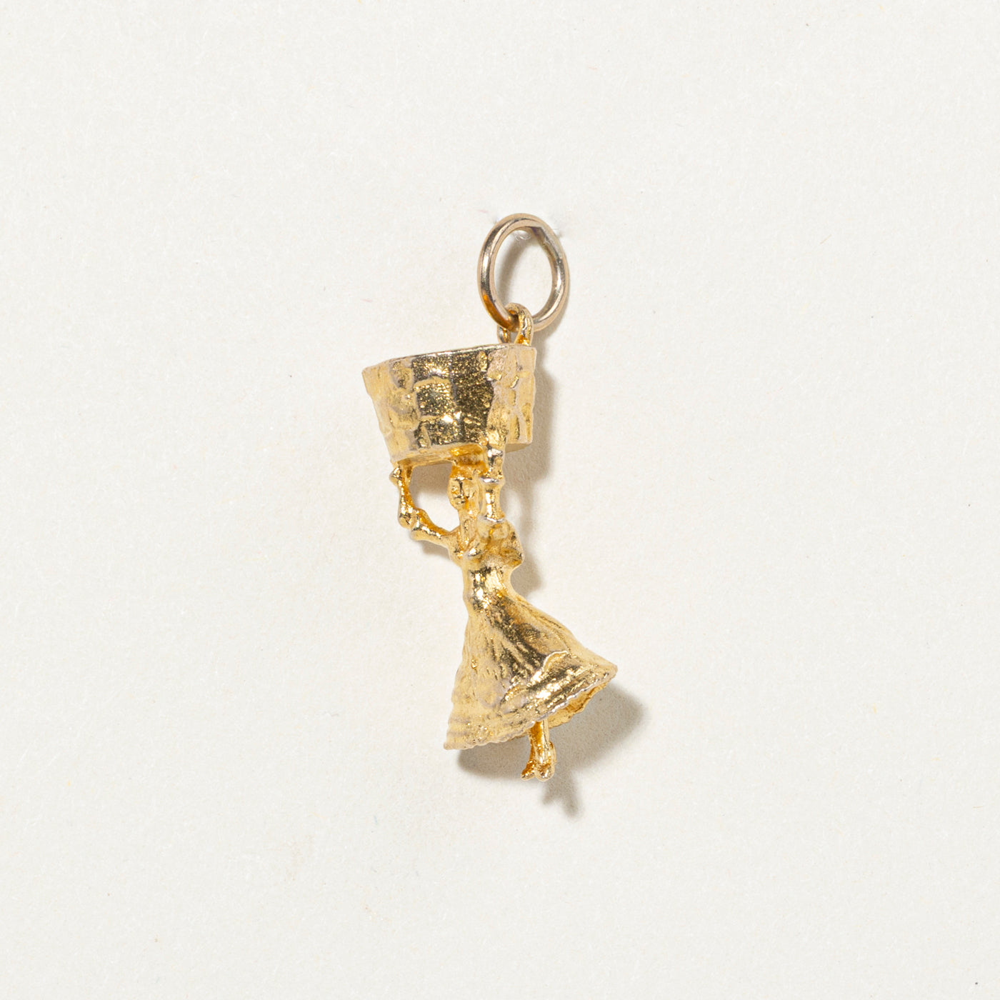 10k Yellow Gold Girl with Basket Charm