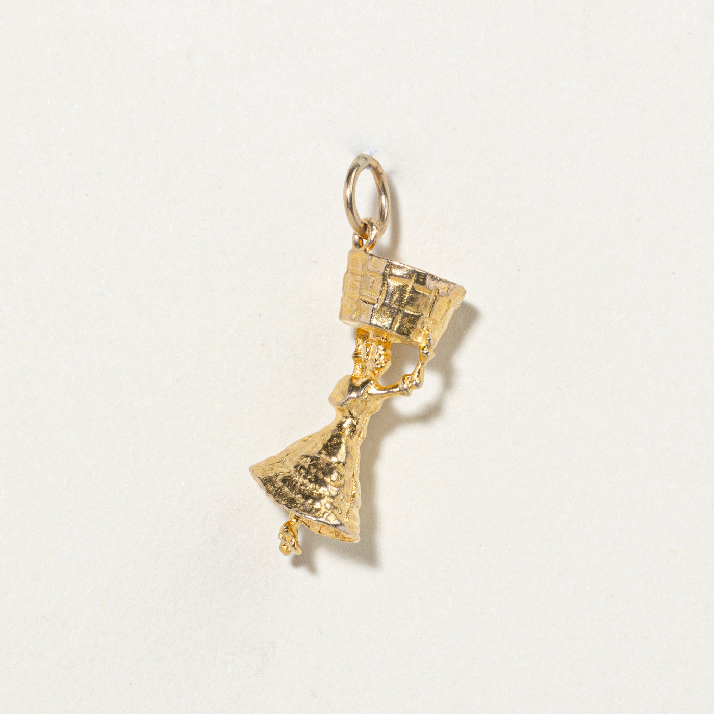 10k Yellow Gold Girl with Basket Charm