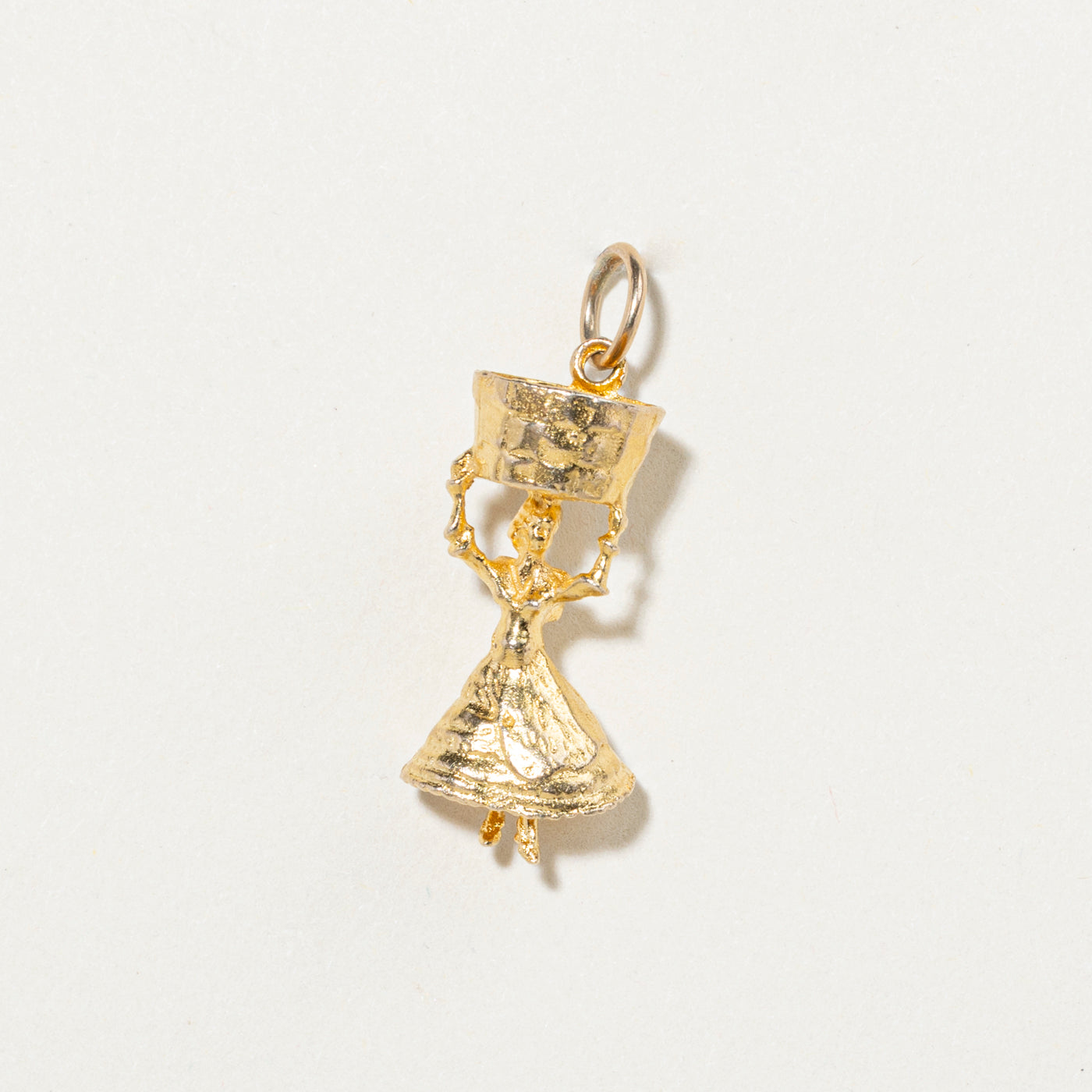 10k Yellow Gold Girl with Basket Charm