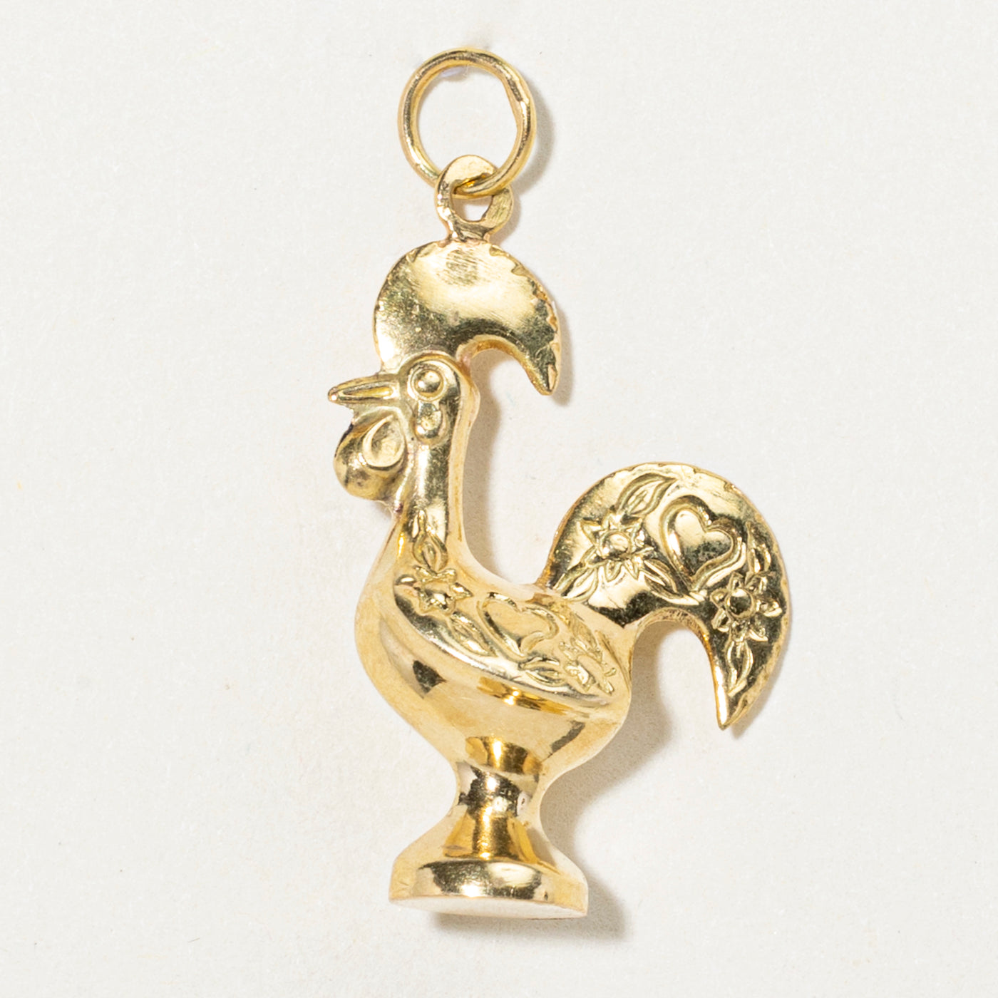 Portuguese 19k Yellow Gold Rooster Charm
